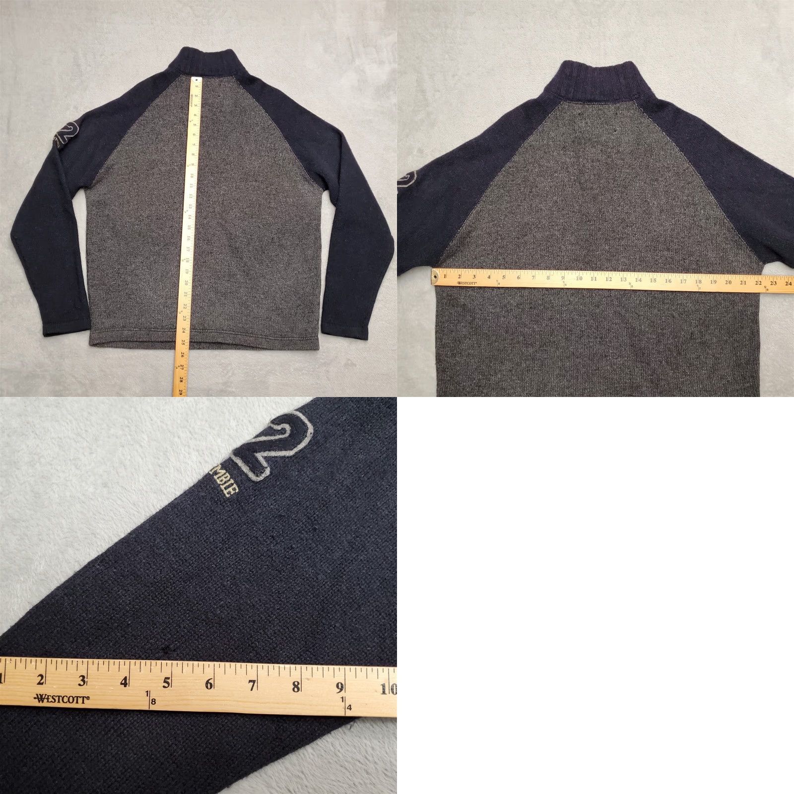 Abercrombie & Fitch VINTAGE Abercrombie Fitch Sweater Men XL Gray Wool Blend 1/4 Zip Casual 92 Patch Size US XL / EU 56 / 4 - 8 Thumbnail