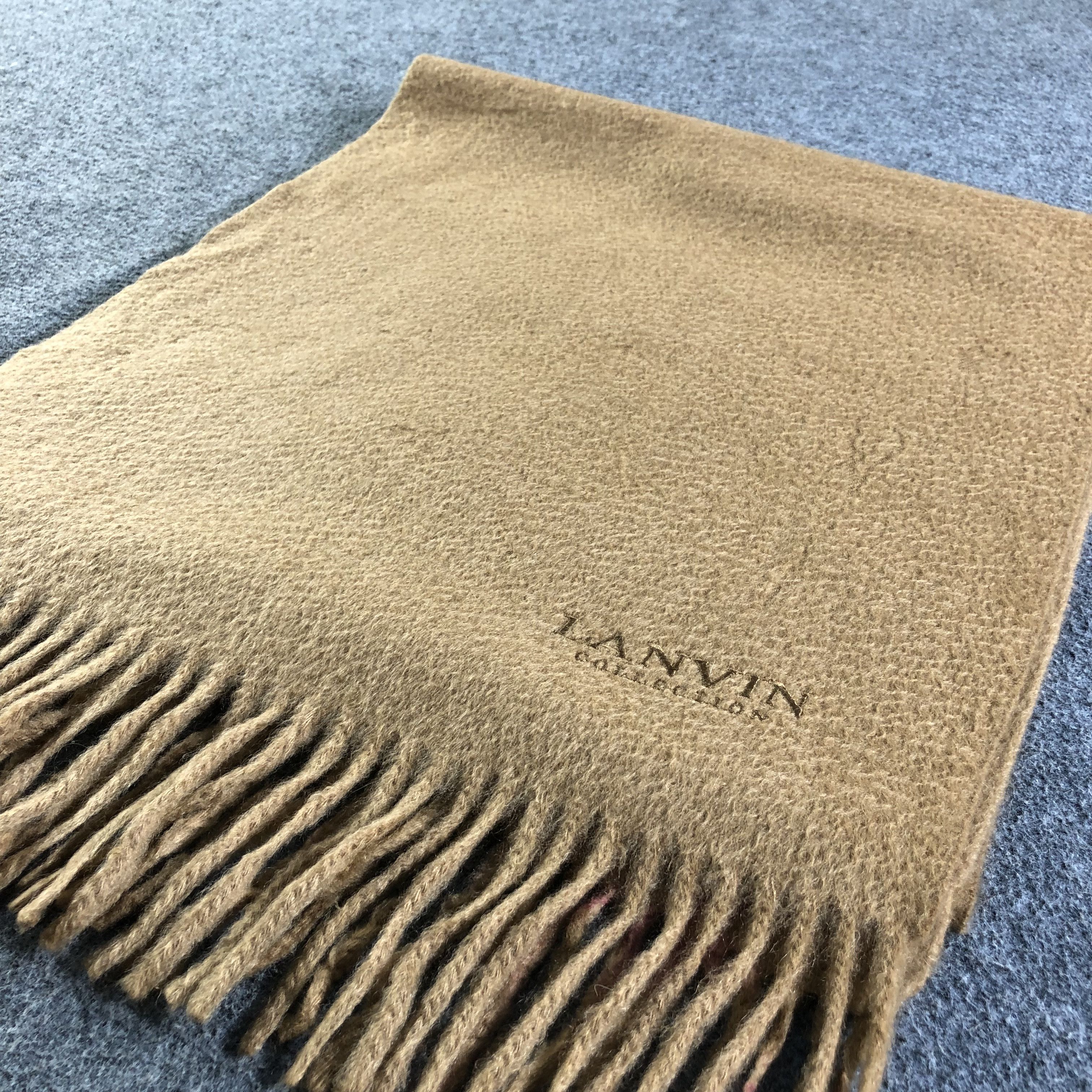 Lanvin Lanvin Plain Cashmere Scarf Muffler Neckwear V2593 Size ONE SIZE - 3 Thumbnail