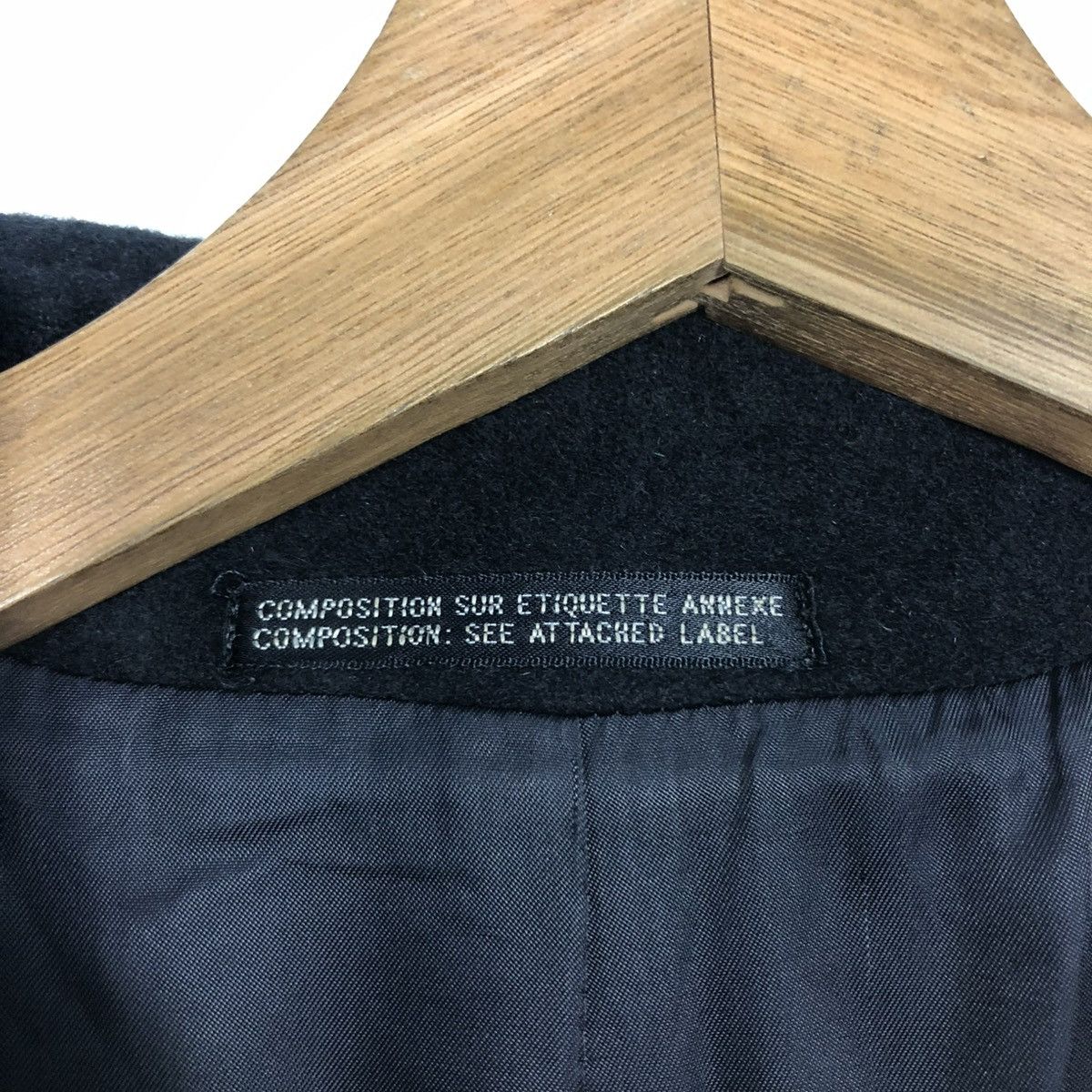 🔥RICH BLACK VINTAGE LONG WOOL JACKET INED YOHJI YAMAMOTO