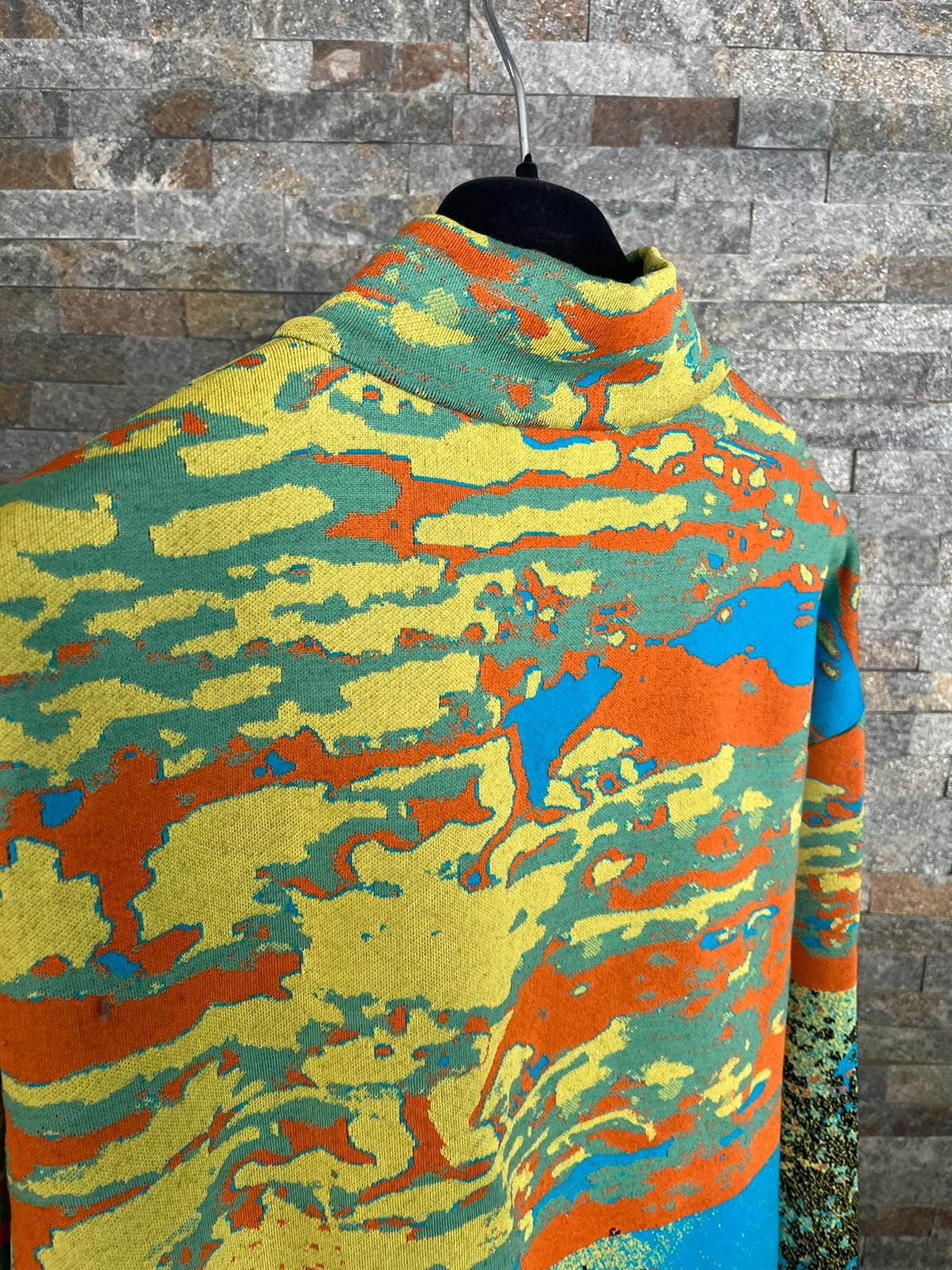 ELN High Neck Digital Camo Sweater in Multicolor