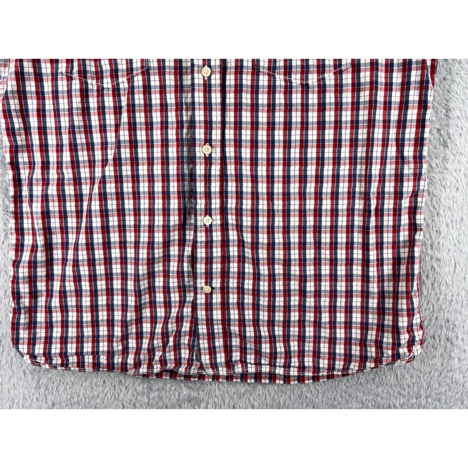 Tommy Hilfiger Tommy Hilfiger Button-Up Shirt Adult Large Red Blue Plaid Cotton Casual Mens Size US L / EU 52-54 / 3 - 5 Thumbnail