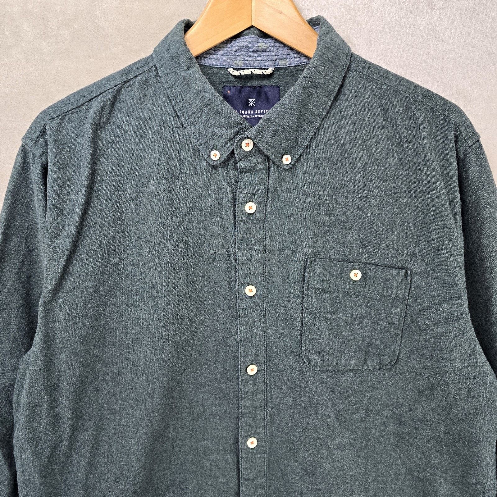 Roark Roark Revival Shirt Mens XL Green Button Down Cotton Travel Size US XL / EU 56 / 4 - 3 Thumbnail