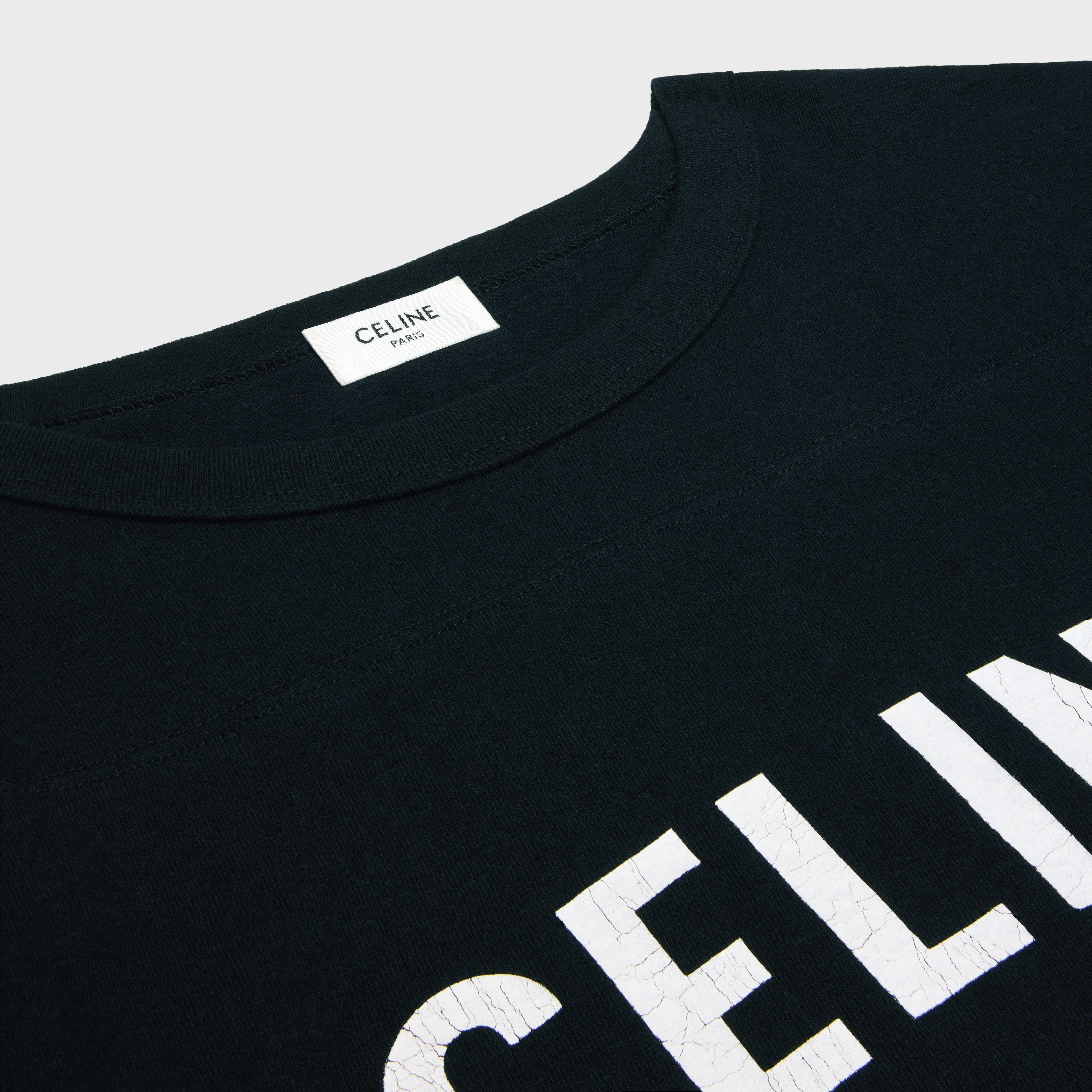 Celine o1bcso1str0925 2X92I668W Paris Boxy T-Shirt in Black/White Size XS / US 0-2 / IT 36-38 - 3 Thumbnail