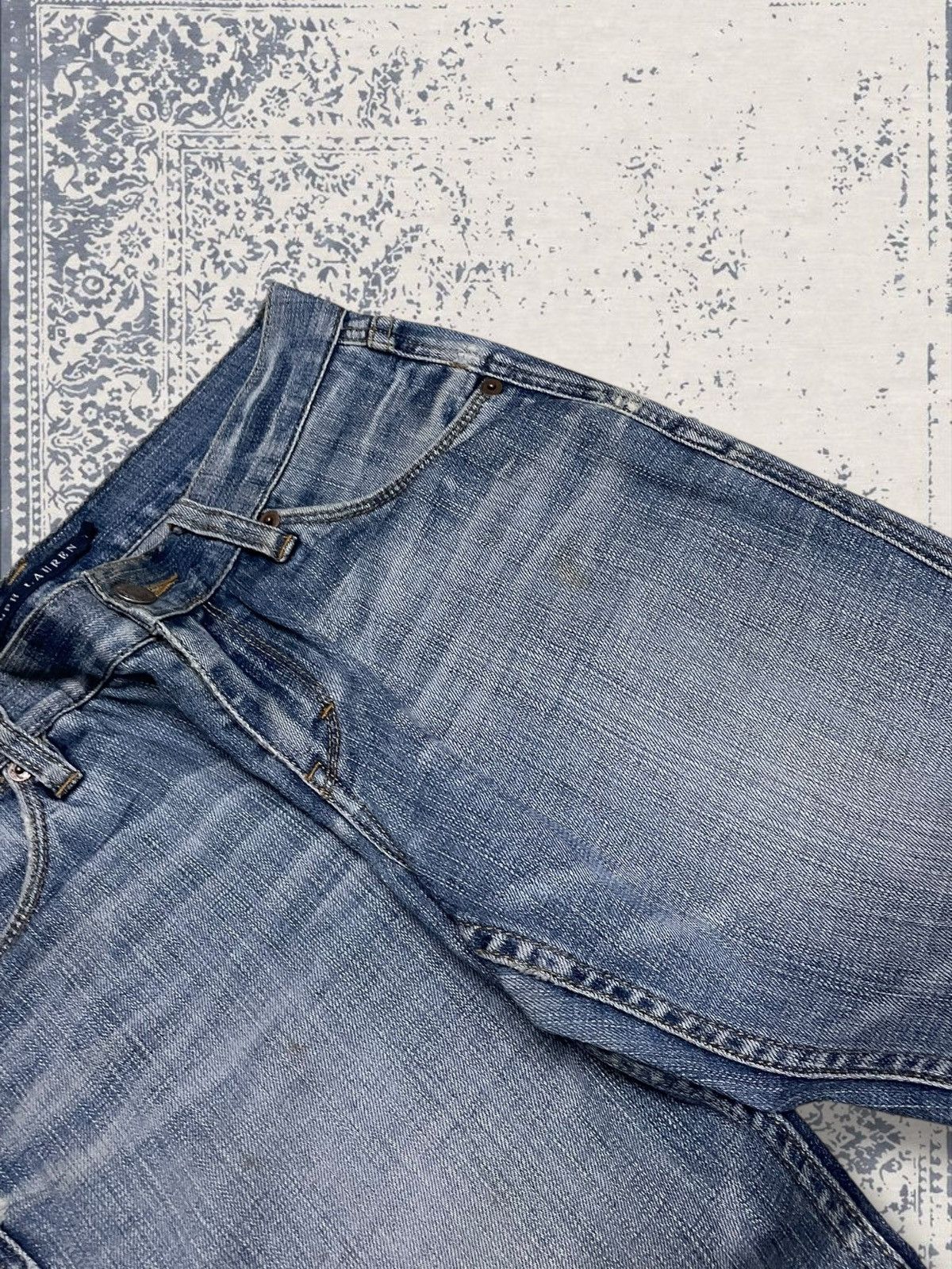 Designer × Polo Ralph Lauren × Vintage Vintage 90s Og Designer Ralph Lauren Flared Distressee Denim Size US 27 - 8 Thumbnail