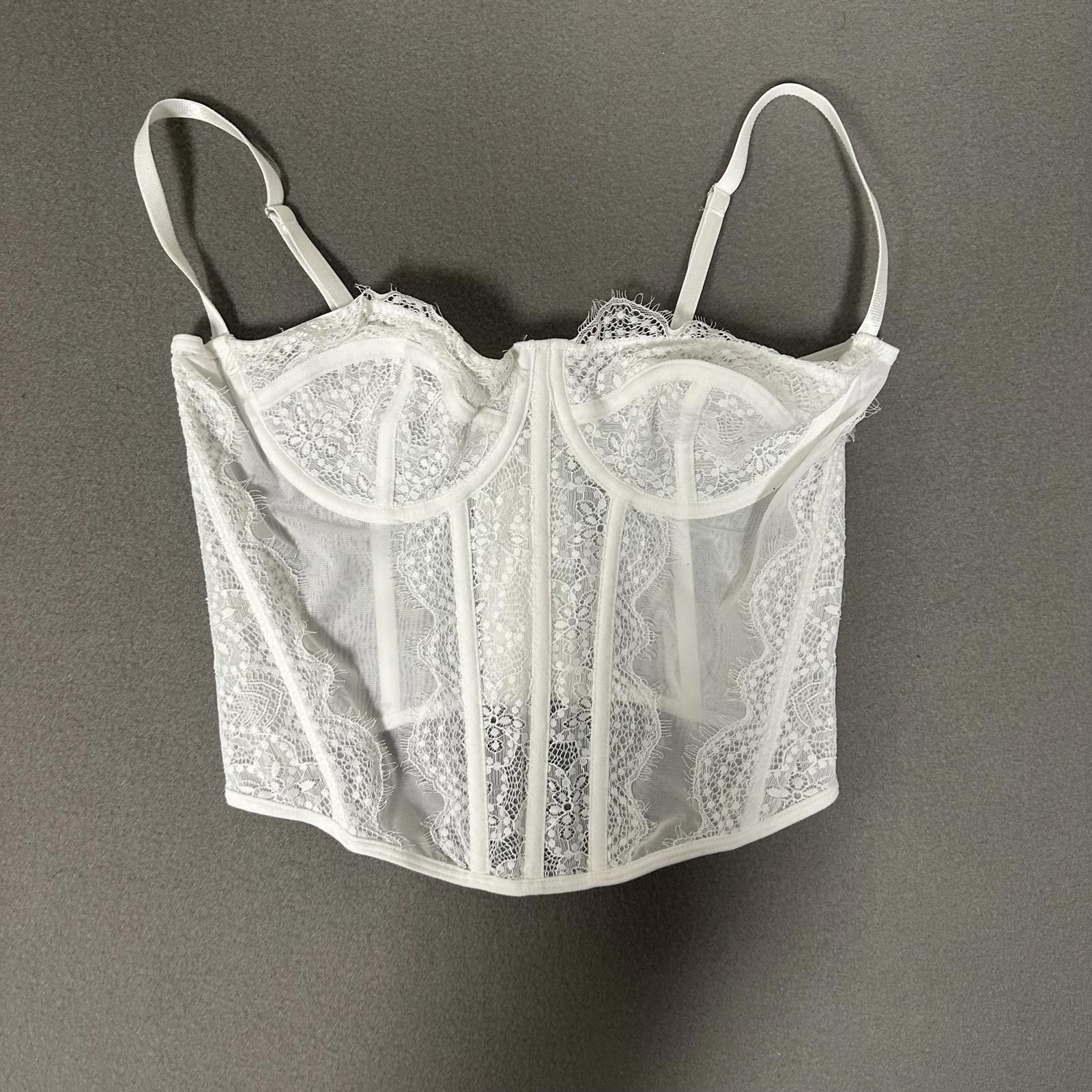 Other Corset Top White Lace Vintage Y2K Size XL / US 12-14 / IT 48-50 - 1 Thumbnail