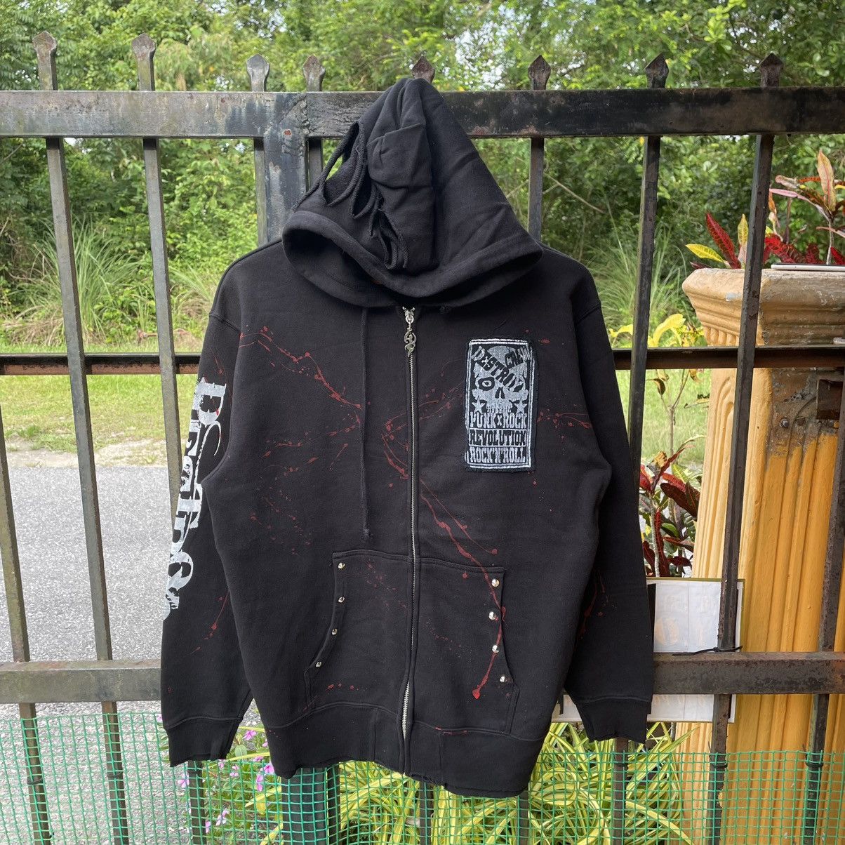 Dream And Destroy × Japanese Brand 🔥🇯🇵Destroy Big Skull Punk Bondage Full Zipper Sweater Hoodie Size US M / EU 48-50 / 2 - 1 Thumbnail