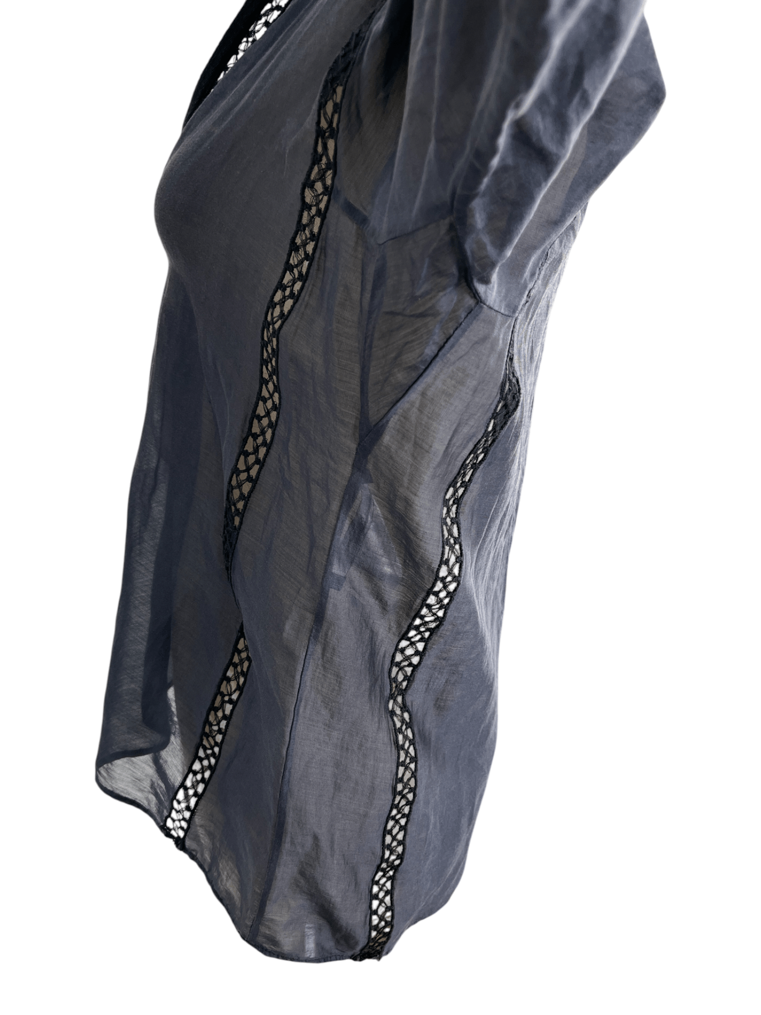 Gucci Gucci Black Sheer Cotton Blouse Size S / US 4 / IT 40 - 5 Thumbnail