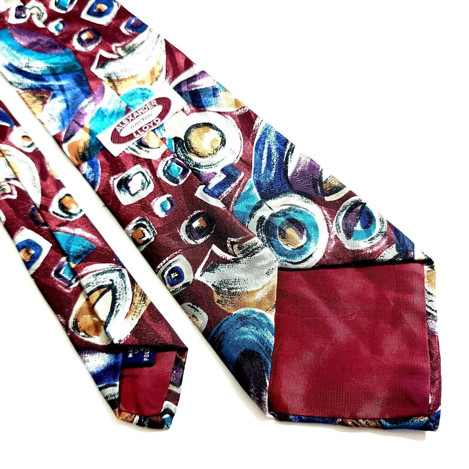 Designer Alexander Lloyd Boston Red Teal Abstract Print Polyester Lon Size ONE SIZE - 5 Thumbnail