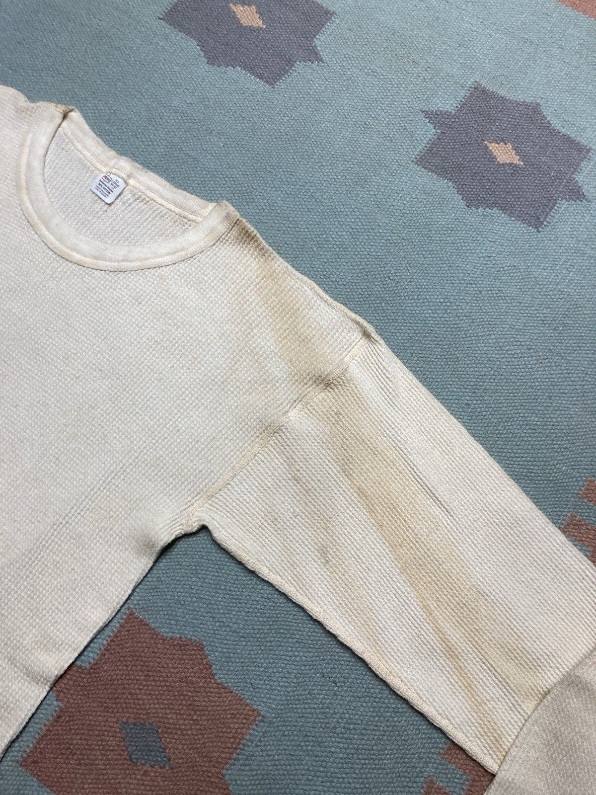 Vintage 70s waffle knit thermal shirt Kmart grunge cotton base XXL Size US XXL / EU 58 / 5 - 5 Thumbnail
