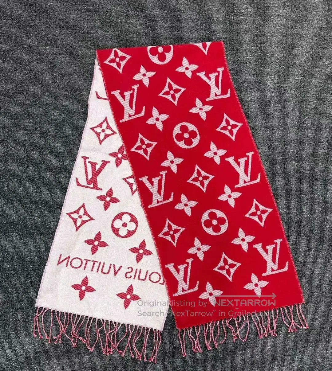 Louis Vuitton red wool scarf by louis vuitton. Size ONE SIZE - 2 Thumbnail