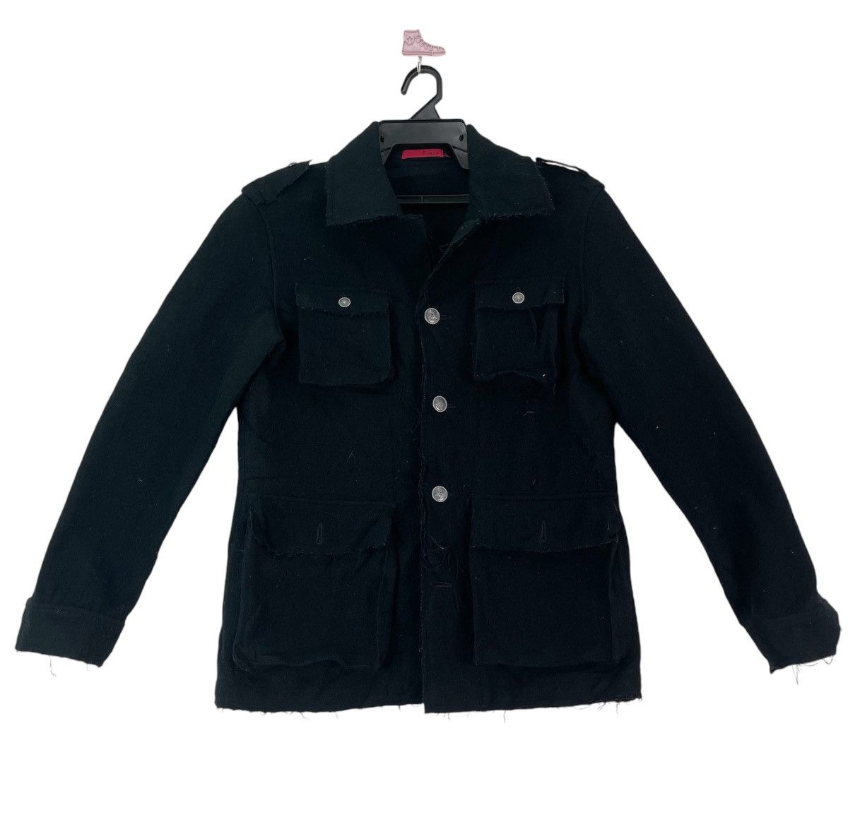 Japanese Brand Rare 5 by 422 japan usn uniform wool jacket raw cut Size US S / EU 44-46 / 1 - 1 Thumbnail