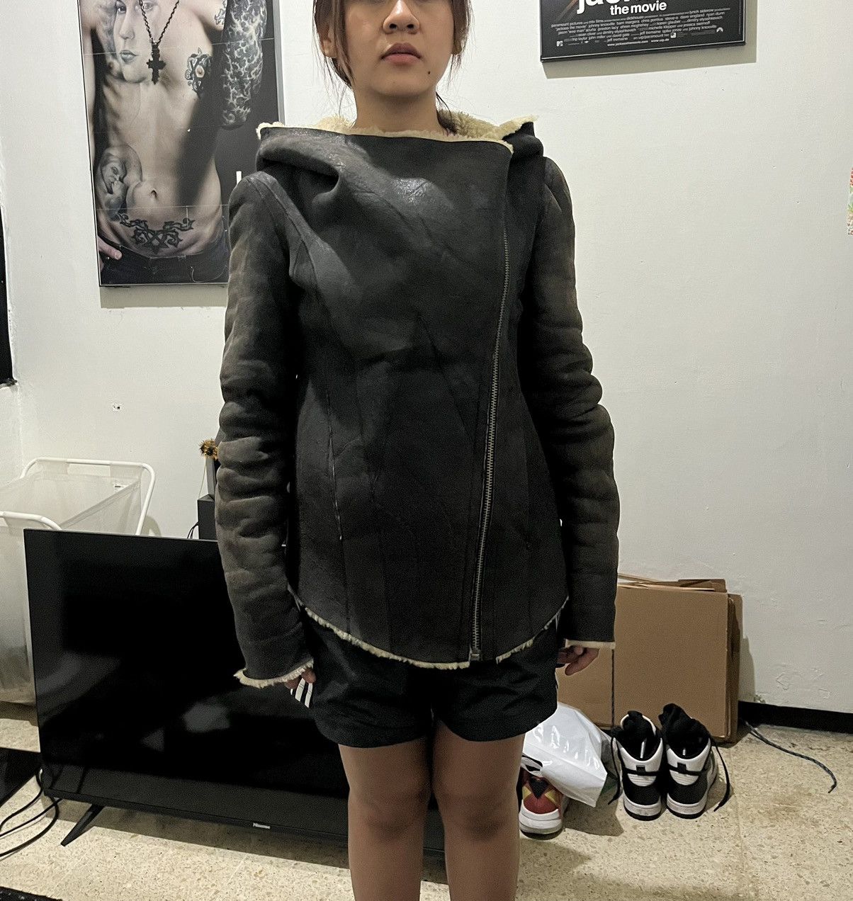 Helmut Lang Helmut lang asymmetric hooded shearling leather jacket Size M / US 6-8 / IT 42-44 - 5 Thumbnail