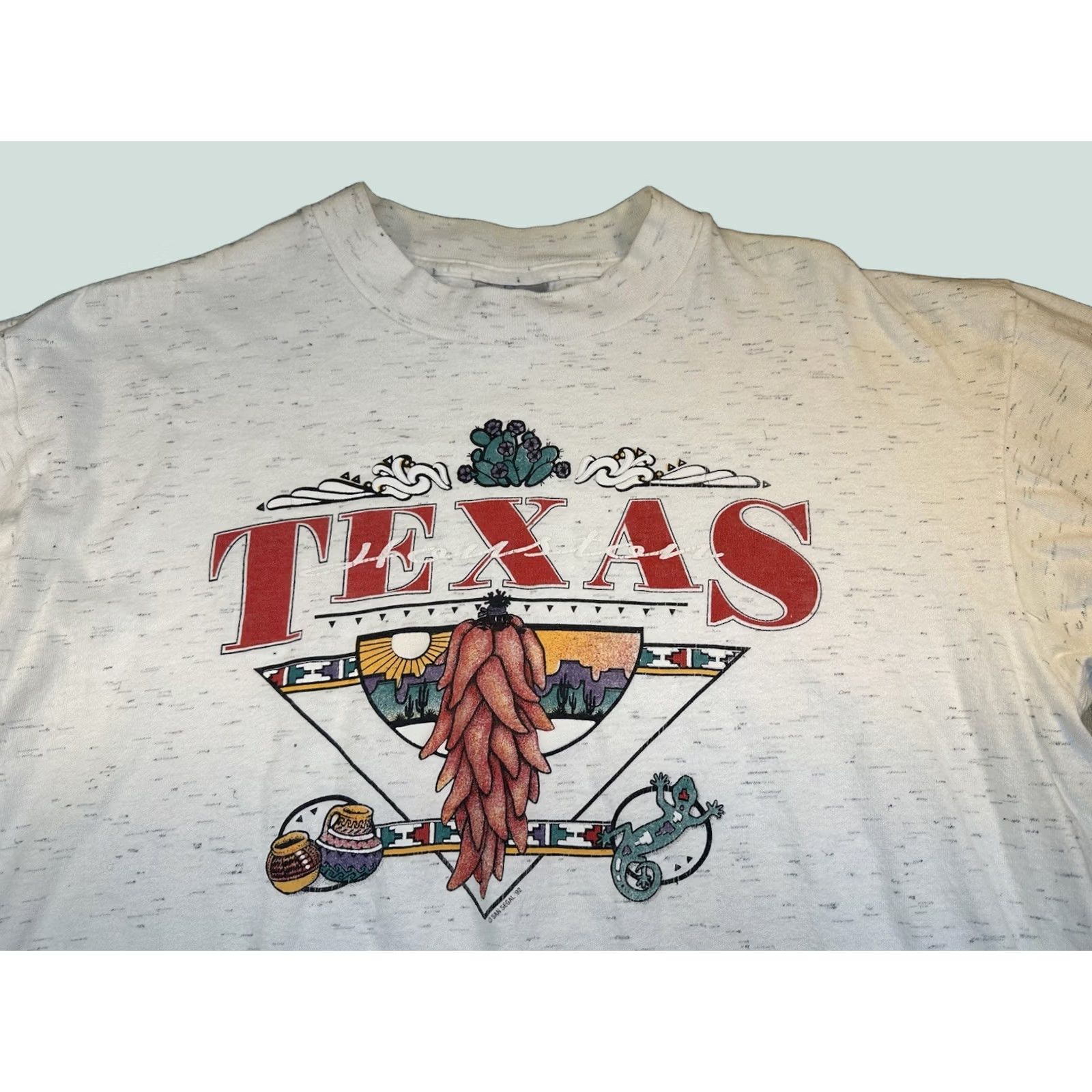 Vintage VINTAGE Oneita T-Shirt Men L Gray 90s Houston Texas Chili’s San Segal 1992 Size US L / EU 52-54 / 3 - 1 Thumbnail