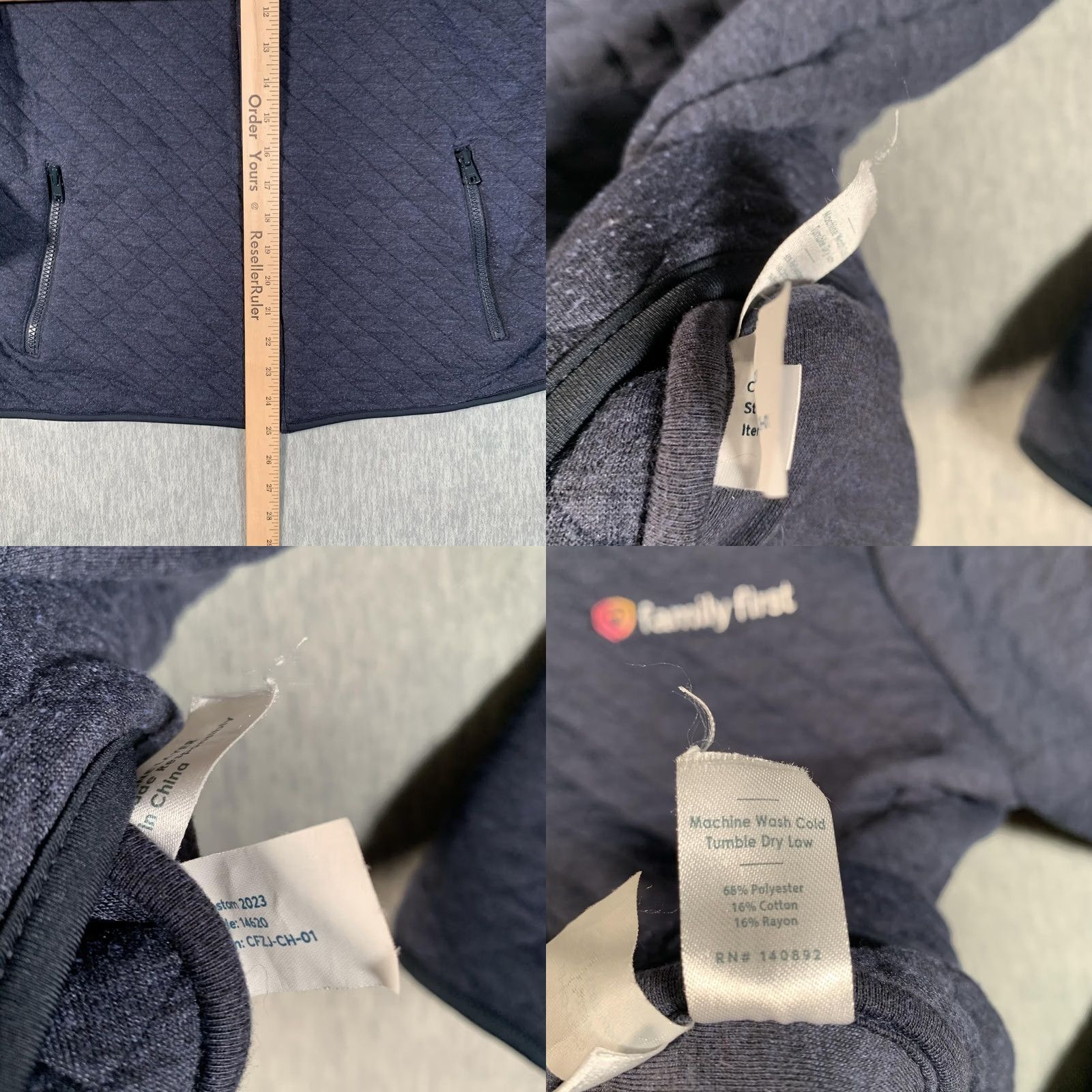 Marine Layer Marine Layer Jacket Mens Large Navy Quilted Full Zip Corbet Heather Pockets Size US L / EU 52-54 / 3 - 8 Thumbnail