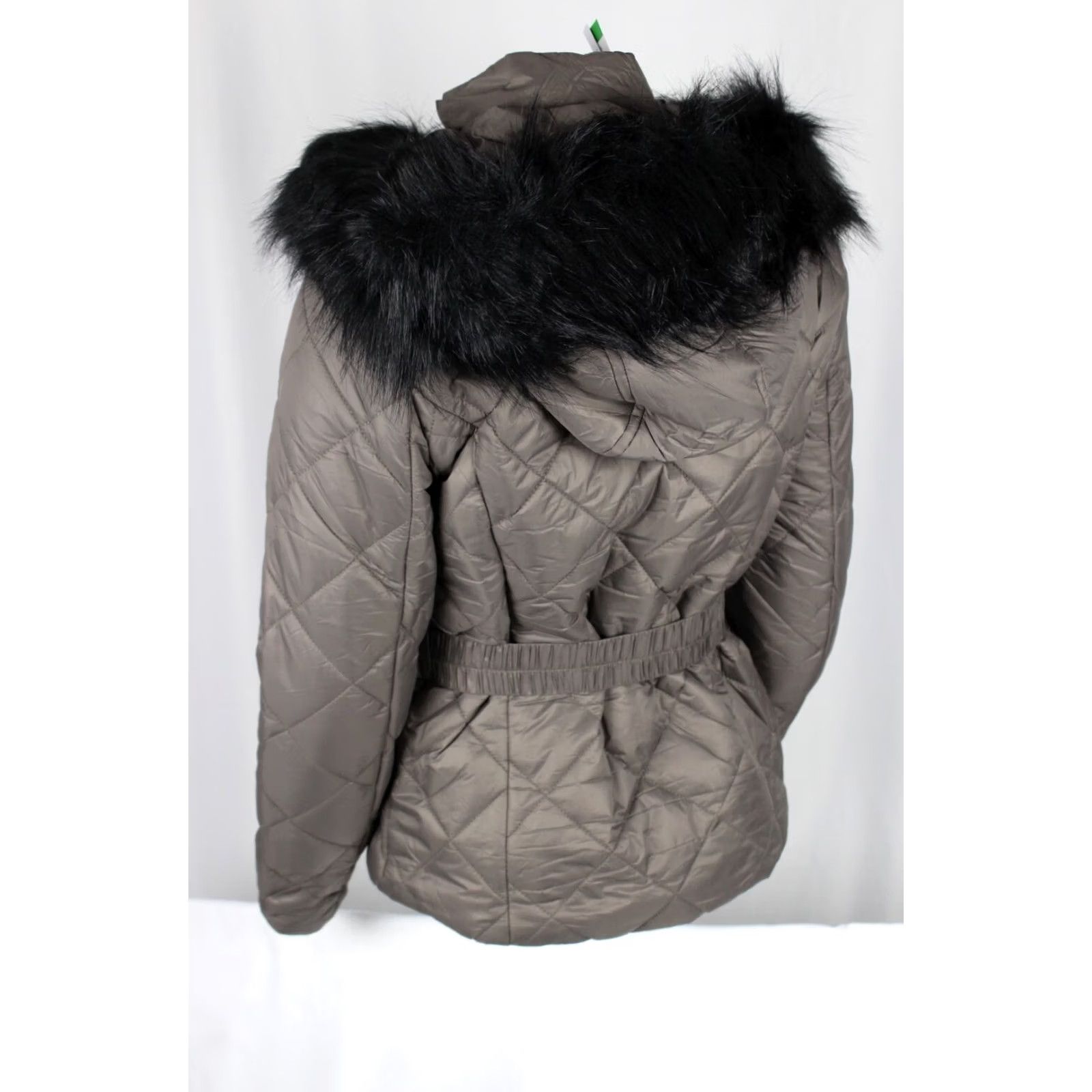 Guess Guess Women's Eco Zaila Puffer Jacket Hooded Belted Equestrian Brown Jacket Size S / US 4 / IT 40 - 2 Thumbnail