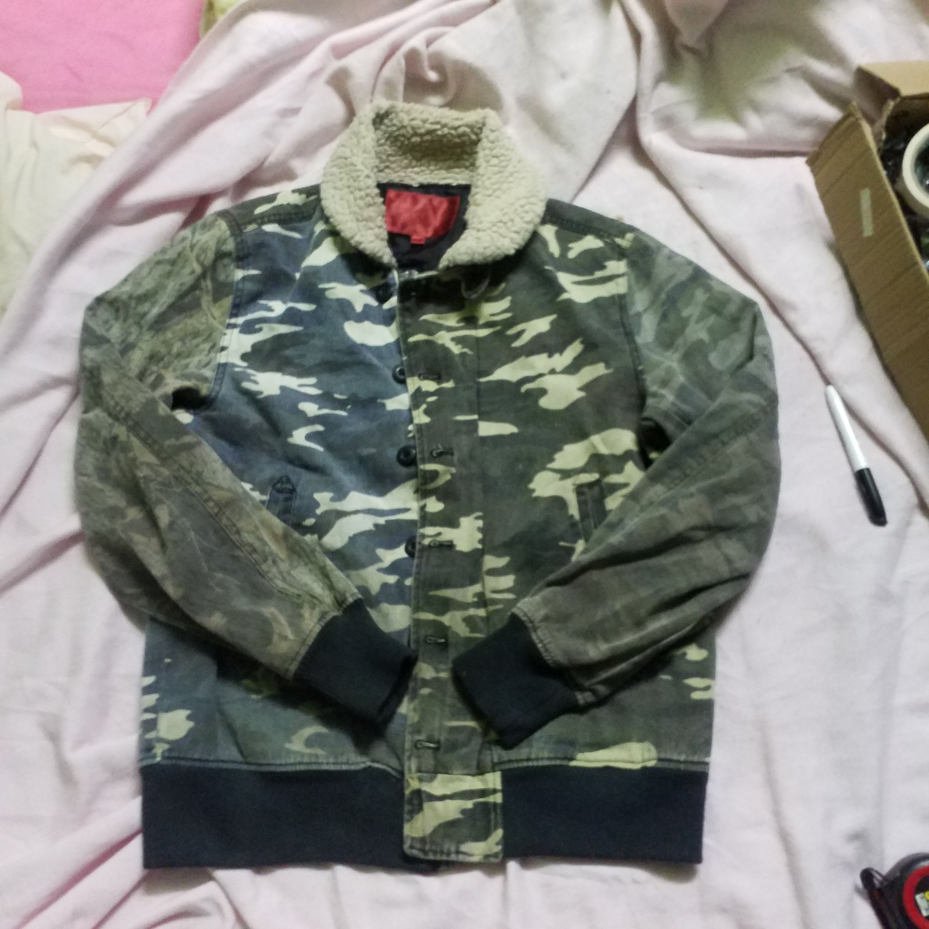 rare camo mix denime jacket