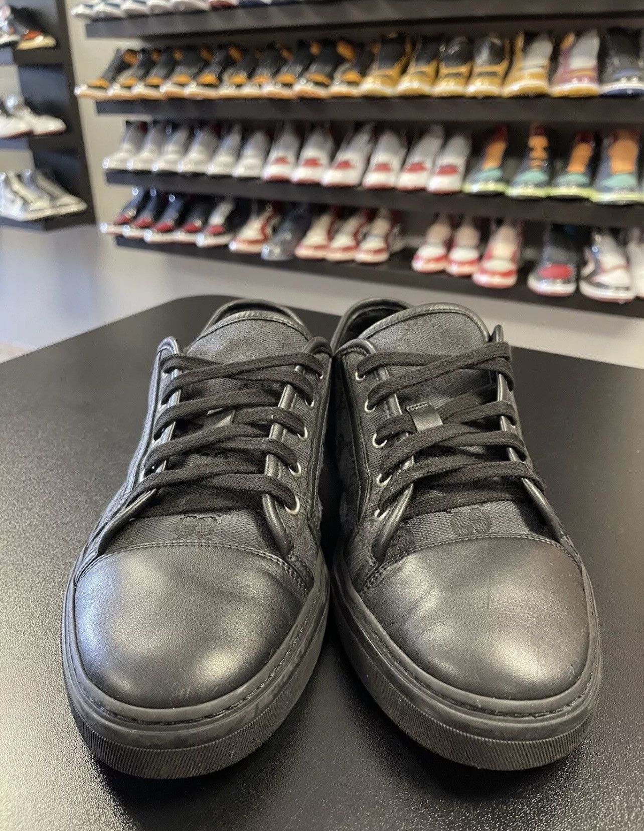 Gucci Size 8 - Gucci GG Mono Canvas Black Leather 426189 Size US 8 / EU 41 - 2 Thumbnail