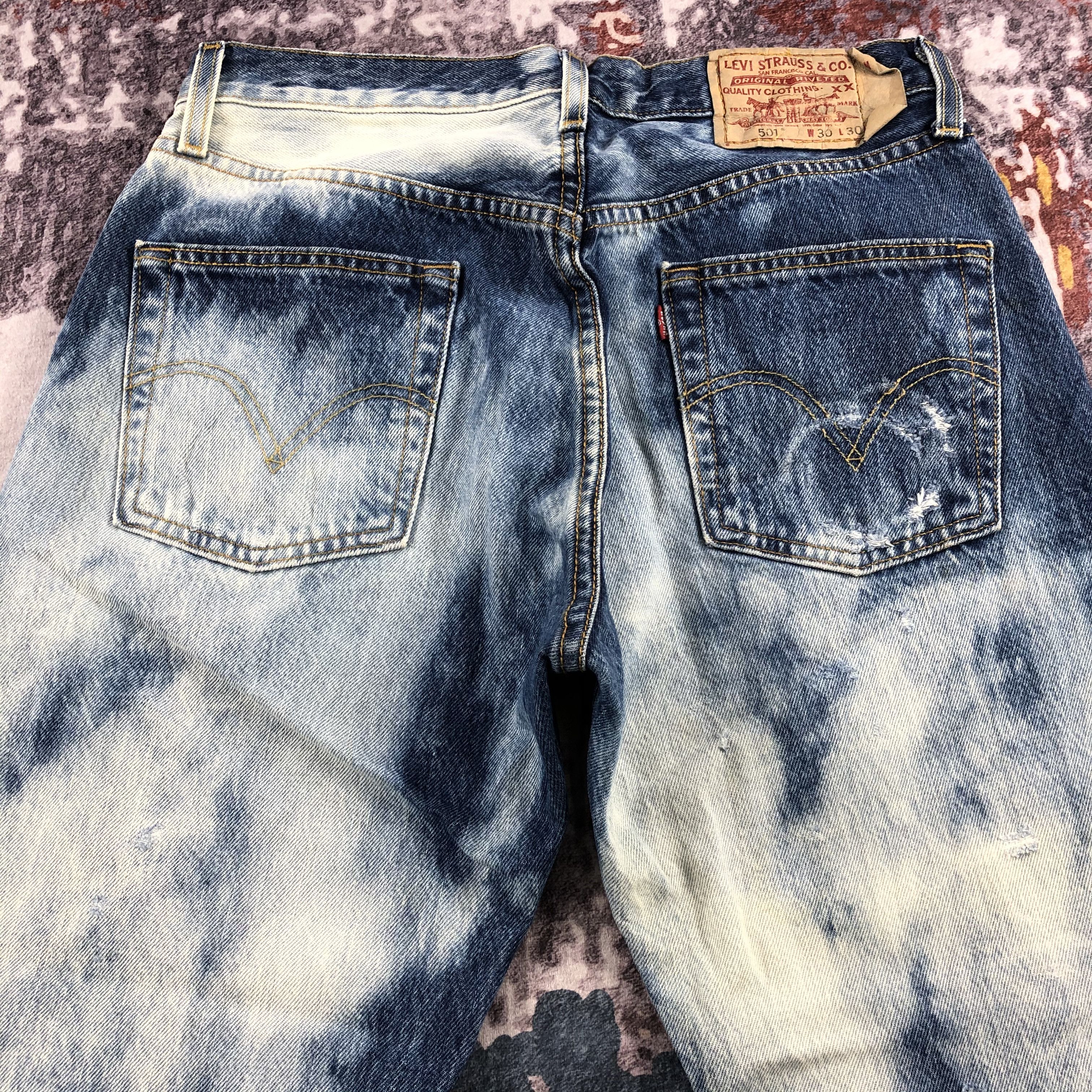 Levi's Vintage 90s Bleached Levis 501 Jeans-JM2415 Size US 31 - 4 Thumbnail