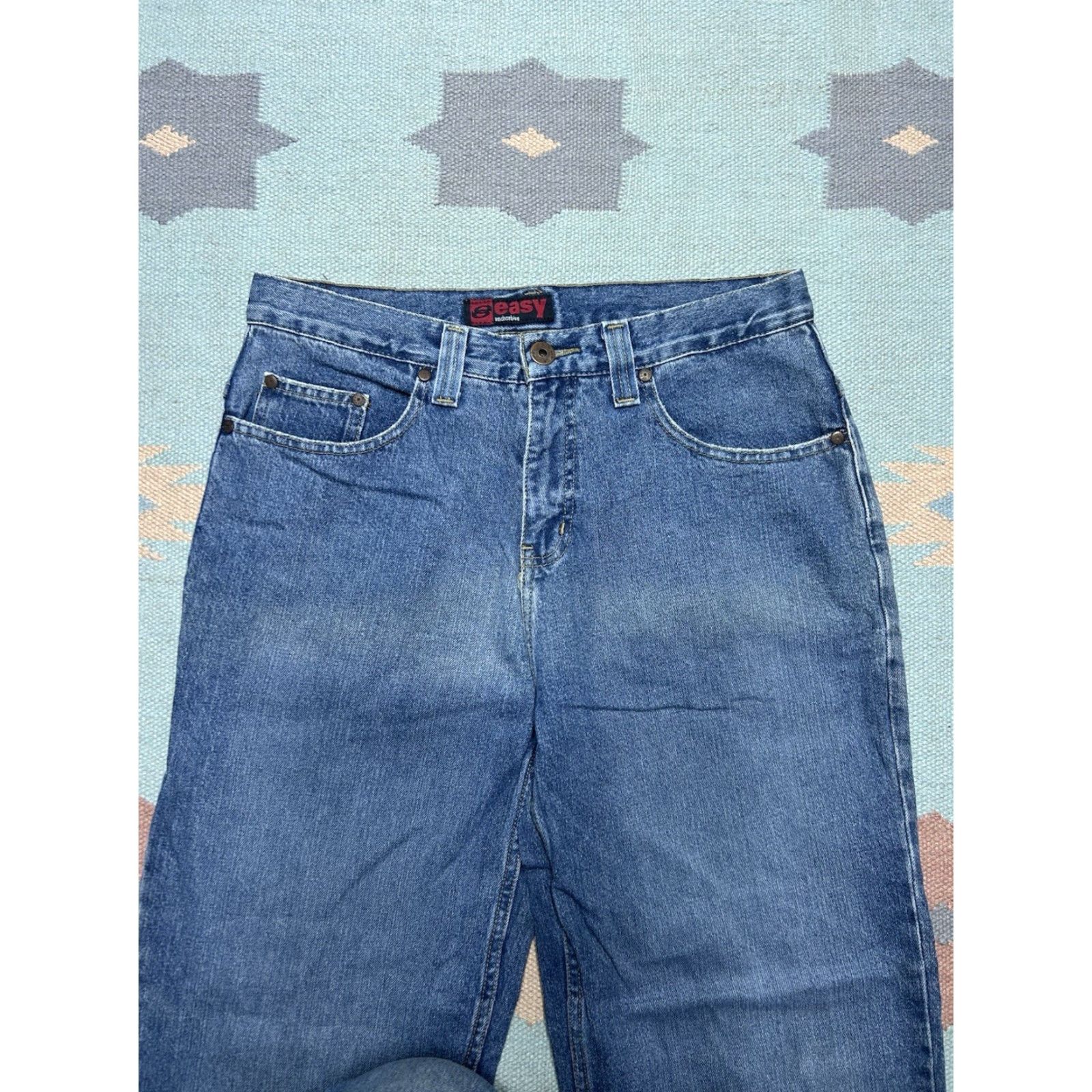 VINTAGE Anchor Blue Jeans Wide-Leg Baggy 32x32 Denim Hip Hop Men