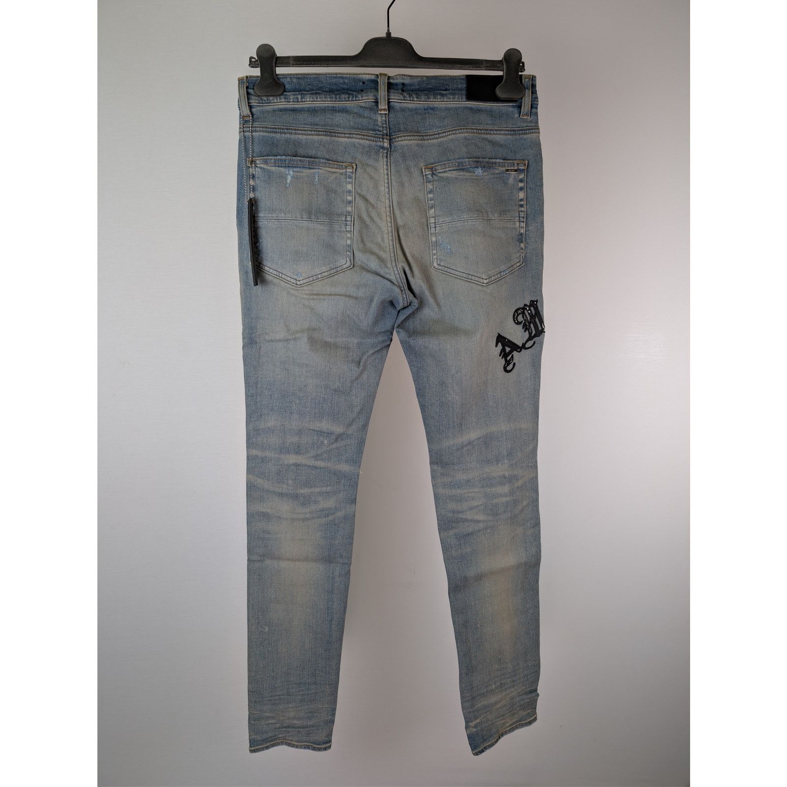 Amiri o1rshd1 Old English Logo Jean Denim Jeans Clay Indigo Size US 34 / EU 50 - 12 Thumbnail