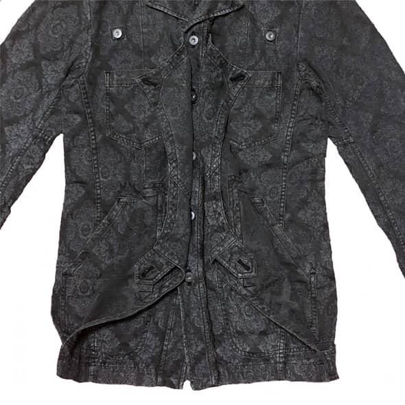 90s FINAL HOME Floral Paisley Layered Denim Jacket