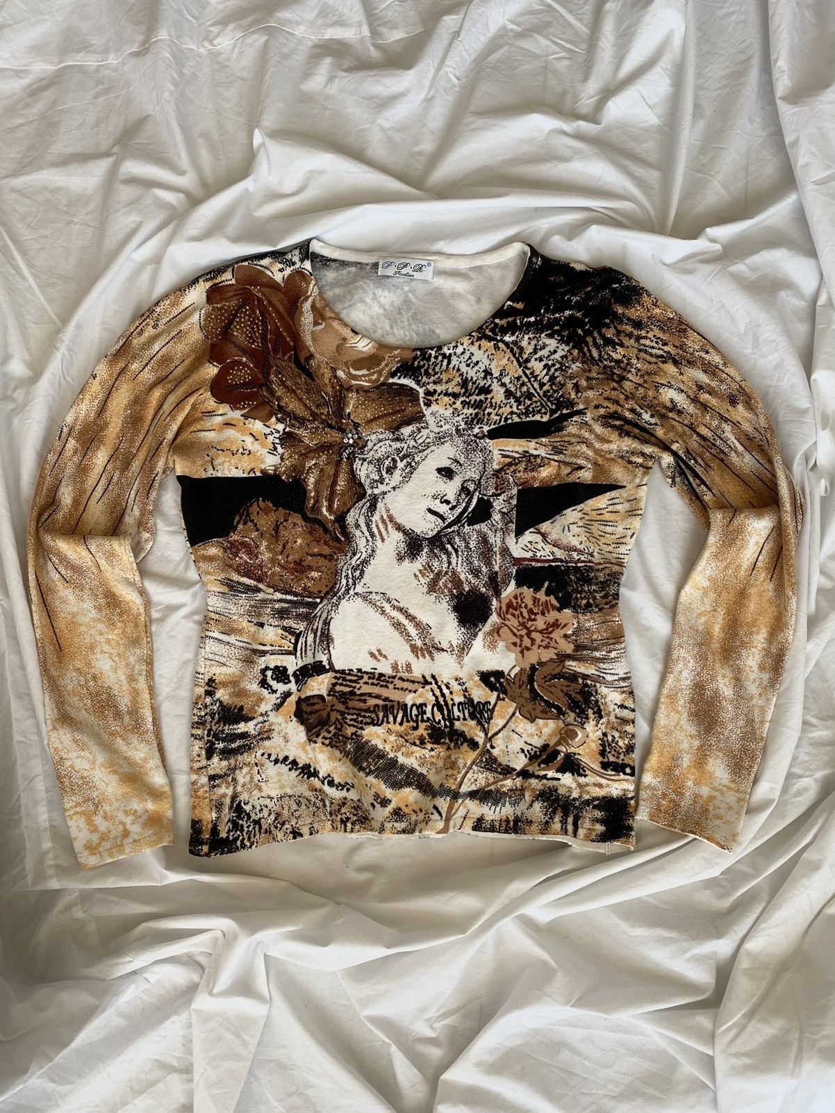 Japanese Brand Savage Culture sweater with woman flower Size S / US 4 / IT 40 - 1 Thumbnail