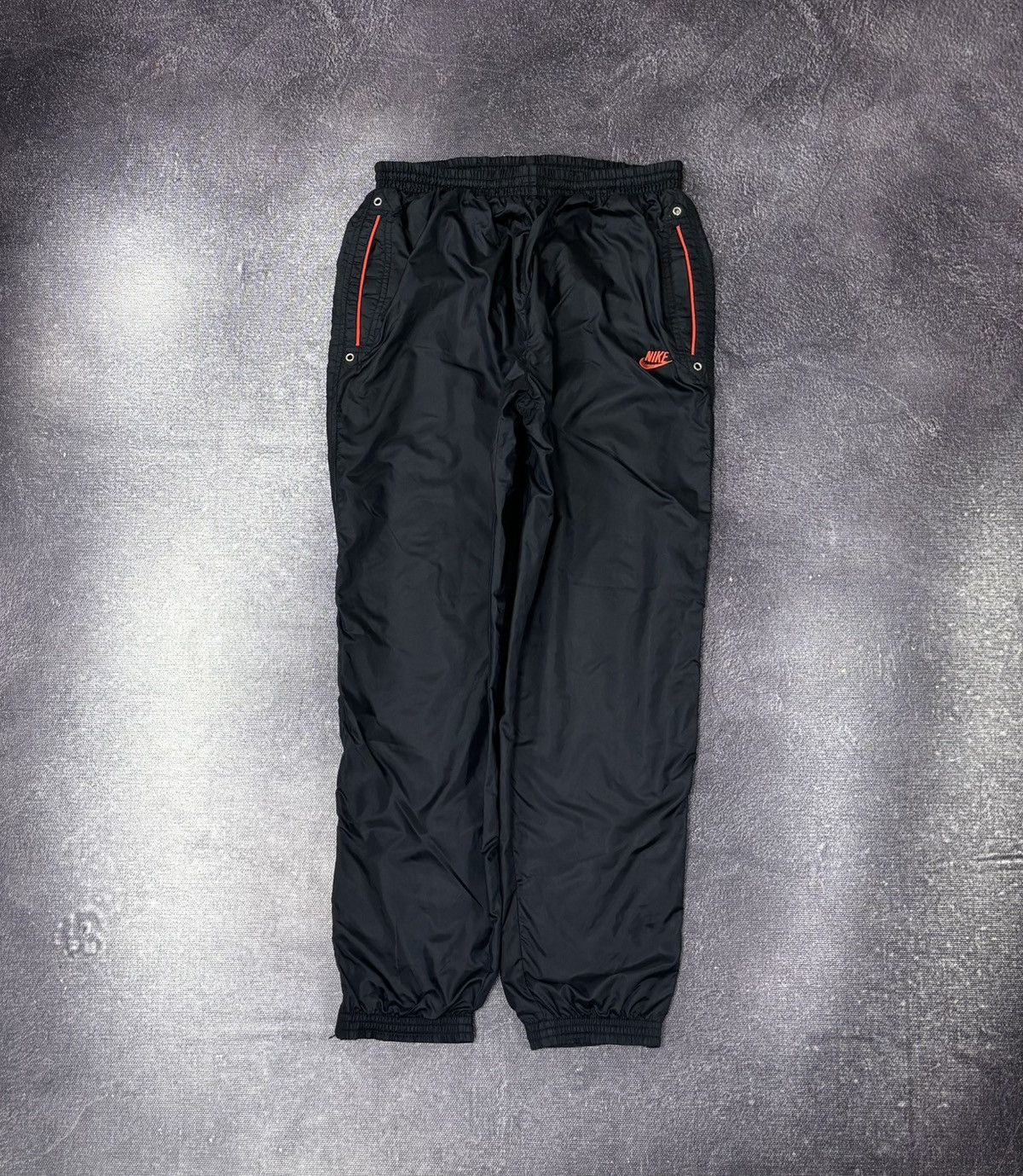 Nike Vintage 90s Nike Y2K Retro Hype Black Nylon Track Pants Size US 32 / EU 48 - 1 Thumbnail