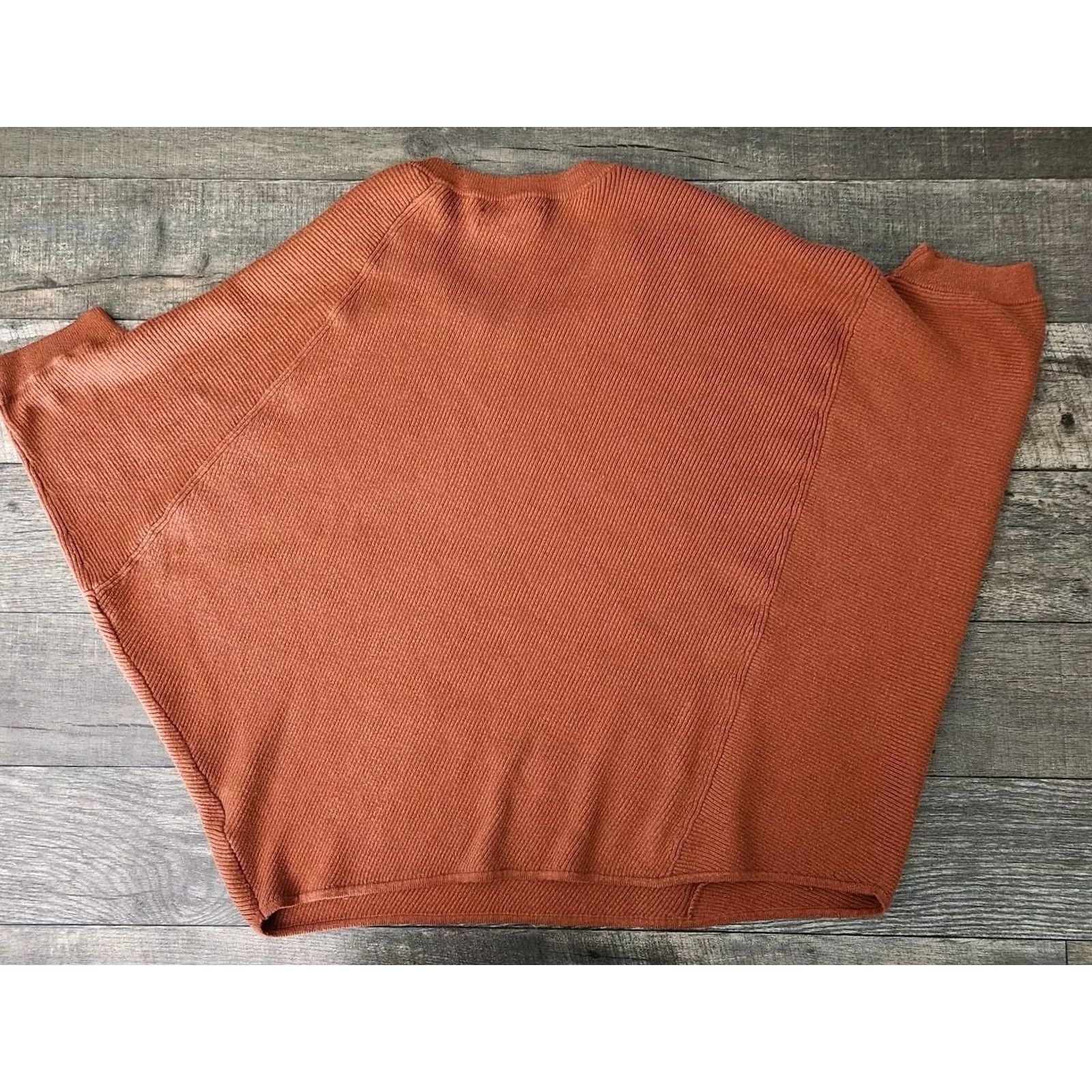 Anthropologie Anthropologie Sweater Womens XS Orange Women Ribbed Burnt Oversize Cropped Sleeves Size XS / US 0-2 / IT 36-38 - 5 Thumbnail