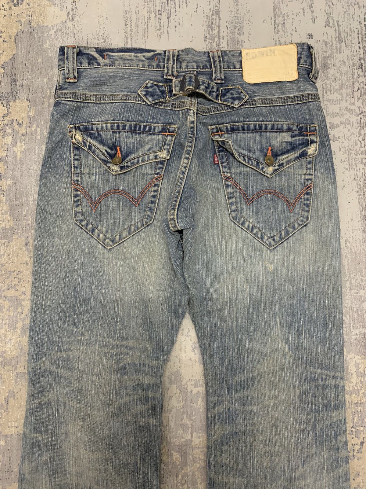 Japanese Brand Edwin XVS Buckle Back Flare Japanese Denim Archive Jeans Size US 33 - 10 Thumbnail