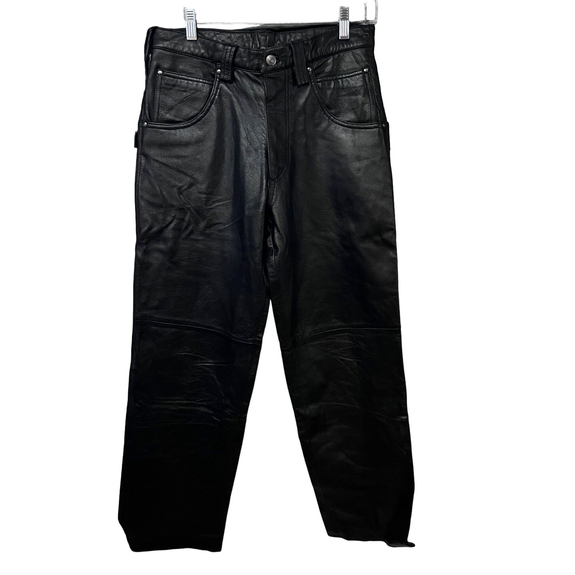 Wilsons Leather M. Julian Black Leather Biker Moto Pants