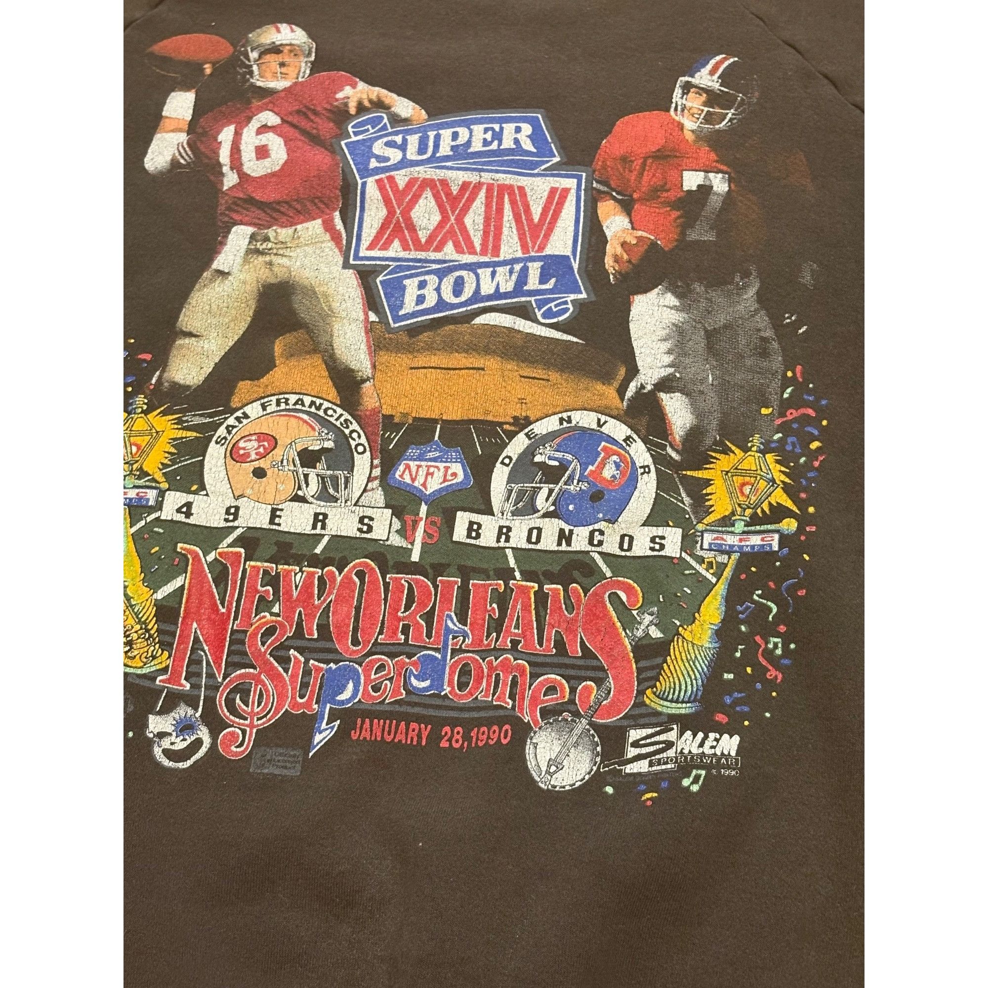 Salem Sportswear Vintage Salem Sportswear Super Bowl XXIV 49ers vs Broncos Ma Size US XXL / EU 58 / 5 - 7 Thumbnail