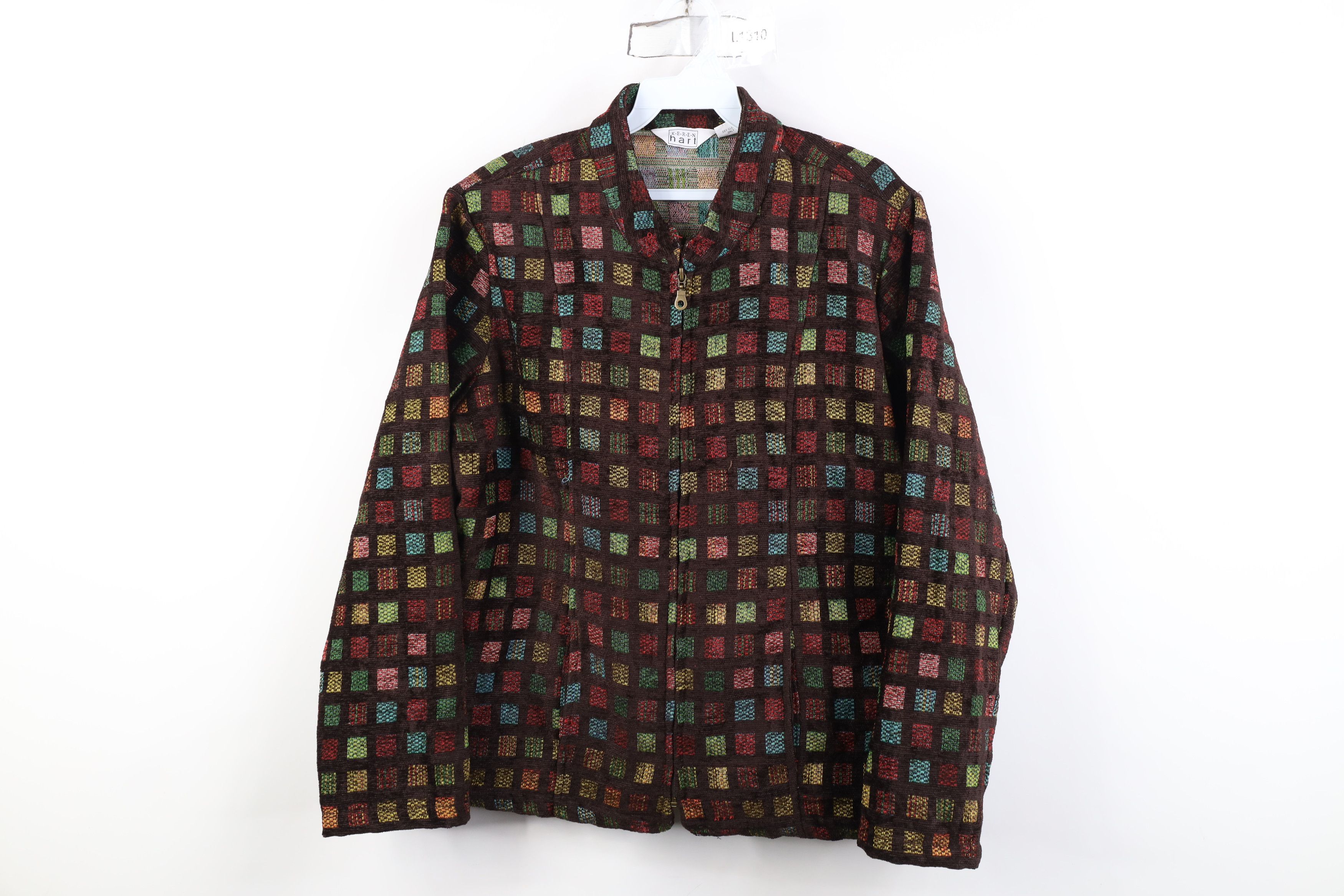 Vintage Vintage 90s Streetwear Checkered Evening Blazer Jacket Coat Size L / US 10 / IT 46 - 1 Thumbnail