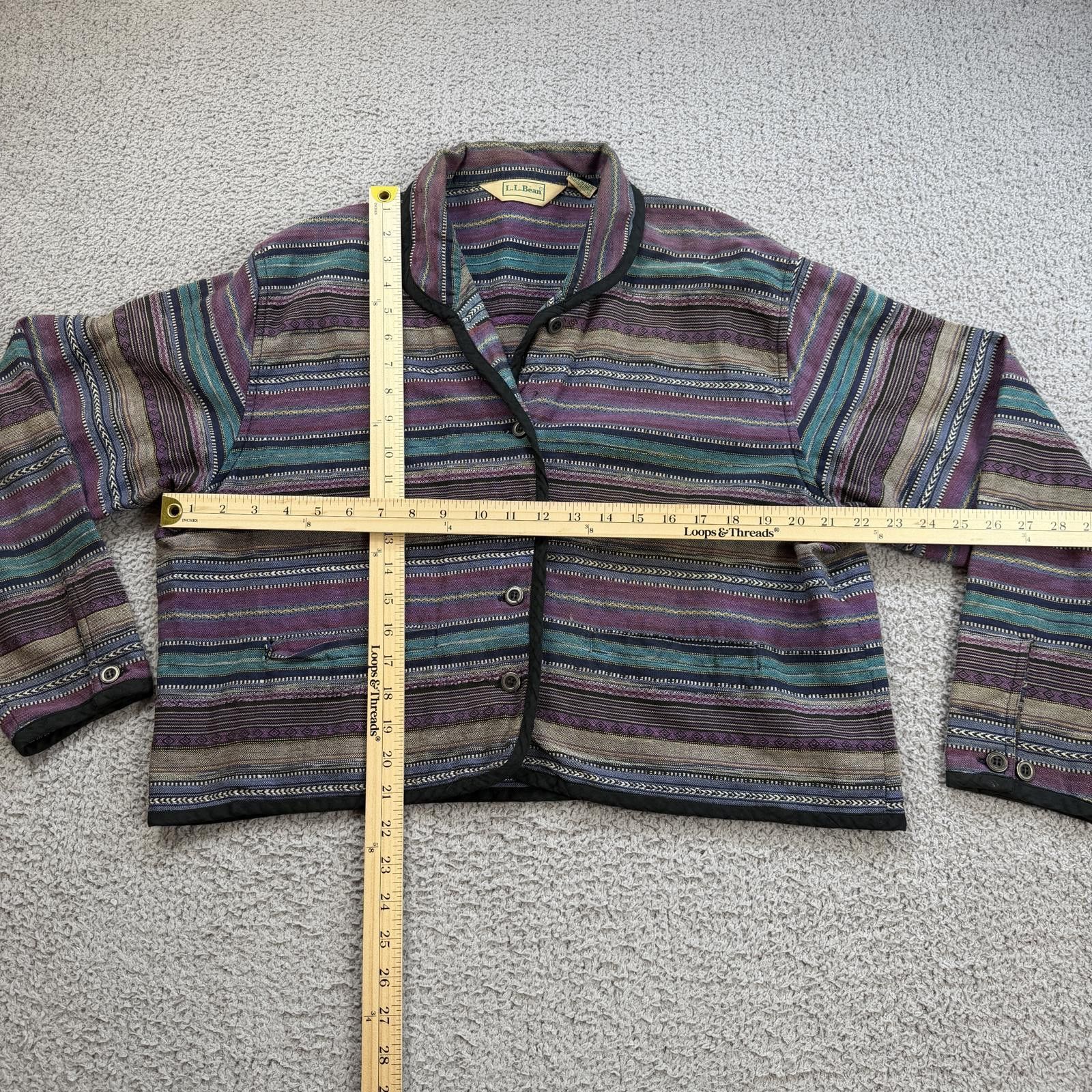 L.L. Bean Vintage LL Bean Southwestern Aztec Woven Jacket XL Cropped Size US XL / EU 56 / 4 - 3 Thumbnail