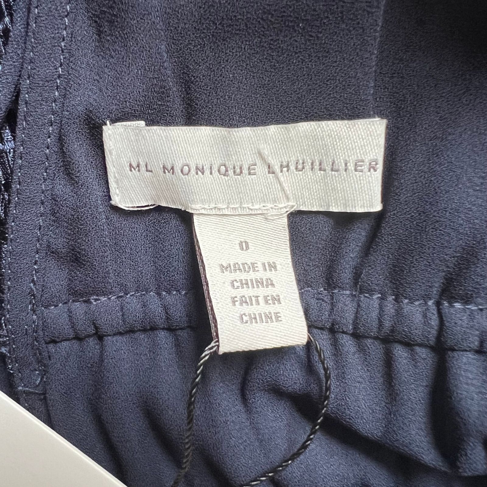 Monique Lhuillier ML MONIQUE LHUILLIER Navy Tie V-back Midi Dress, US0 Size XS / US 0-2 / IT 36-38 - 11 Thumbnail
