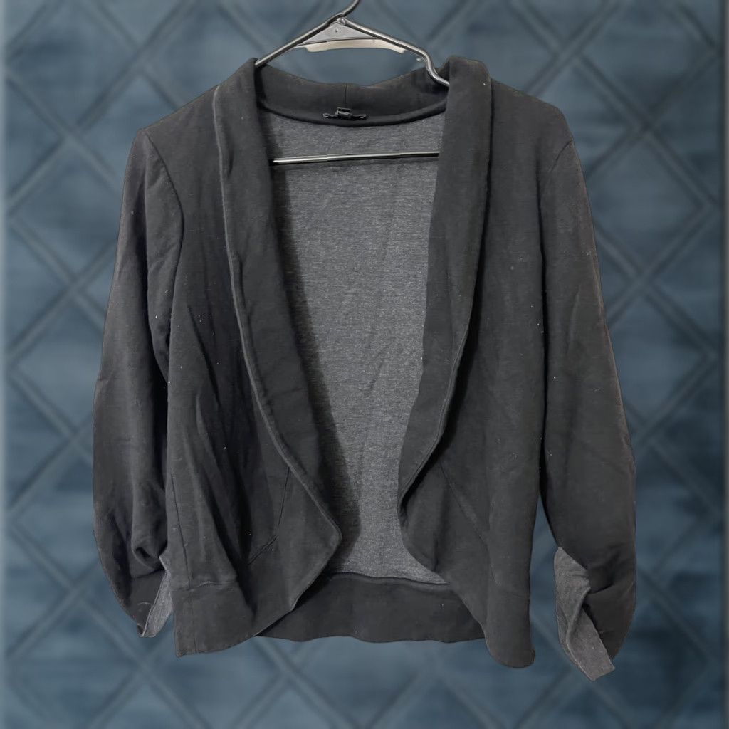 Express EXPRESS Black Cardigan Sweater Open Front Long Sleeve Ruching XS Womens Size XS / US 0-2 / IT 36-38 - 1 Thumbnail