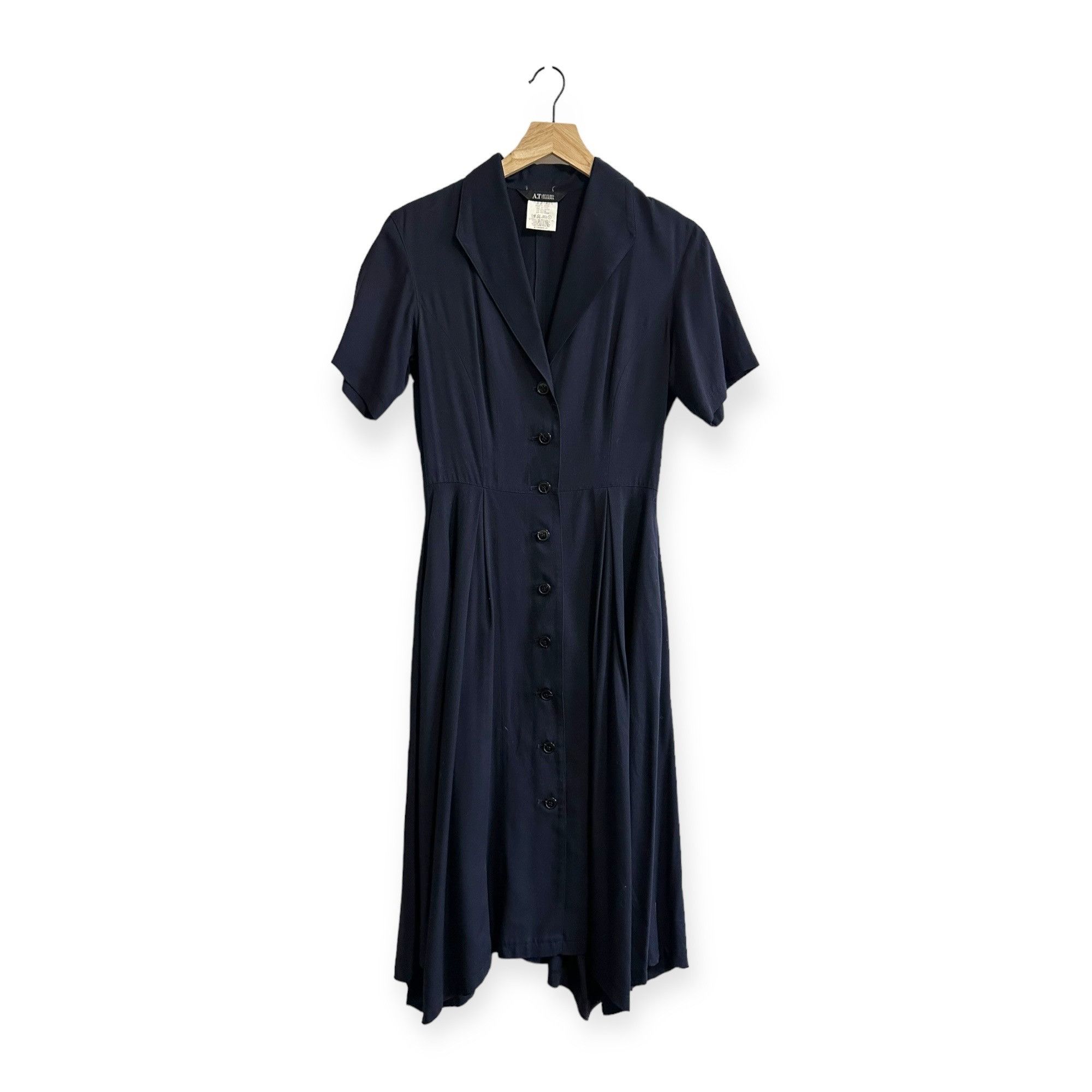 ATSURO TAYAMA × Japanese Brand × Vintage Vintage AT/Atsuro Tayama Blue A line Short Sleeve Midi Dress Size ONE SIZE - 1 Thumbnail