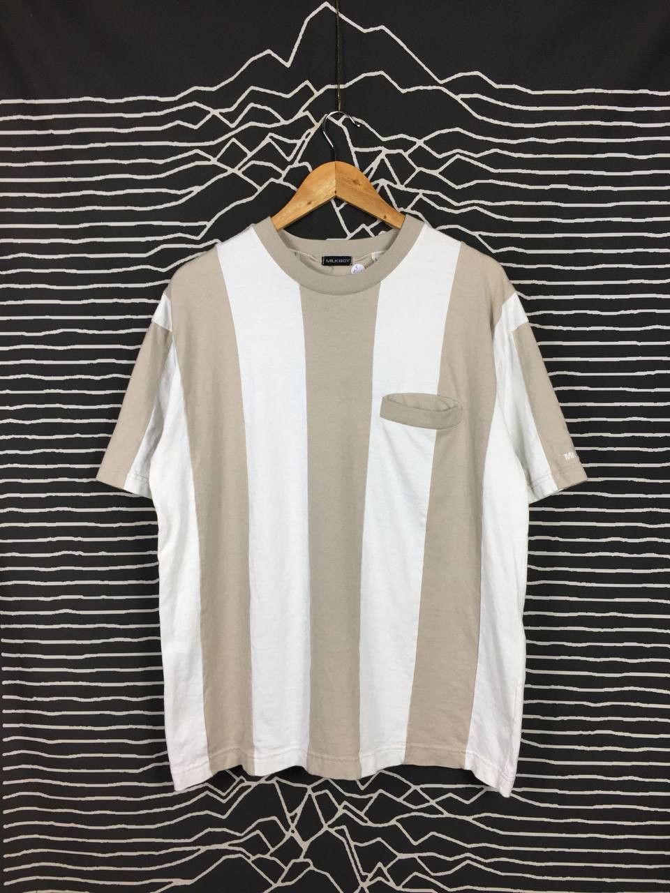 Japanese Brand × Vintage Vtg Milk Boy Japanese Brand Vertical Striped Tee Size US L / EU 52-54 / 3 - 1 Thumbnail