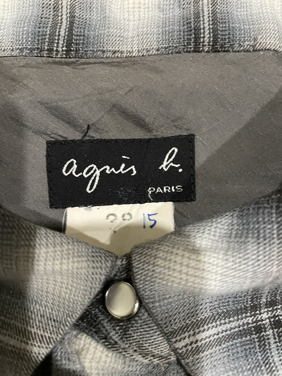agnes b. Agnes B. Vintage 90s Shadow Plaid Blouse Size M / US 6-8 / IT 42-44 - 19 Thumbnail