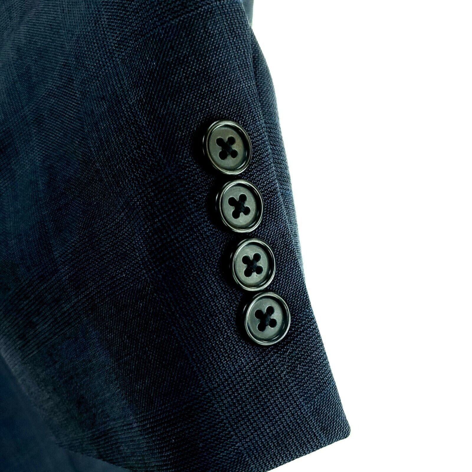Hart Schaffner Marx Hart Schaffner Marx 42L 2 Button Glen Check Blue Wool Blazer Size 42L - 4 Thumbnail