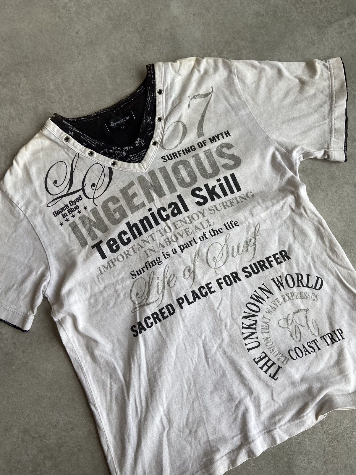 If Six Was Nine × Japanese Brand × Le Grande Bleu (L.G.B.) Beaumont Carr Poem Tshirt Size US L / EU 52-54 / 3 - 4 Thumbnail