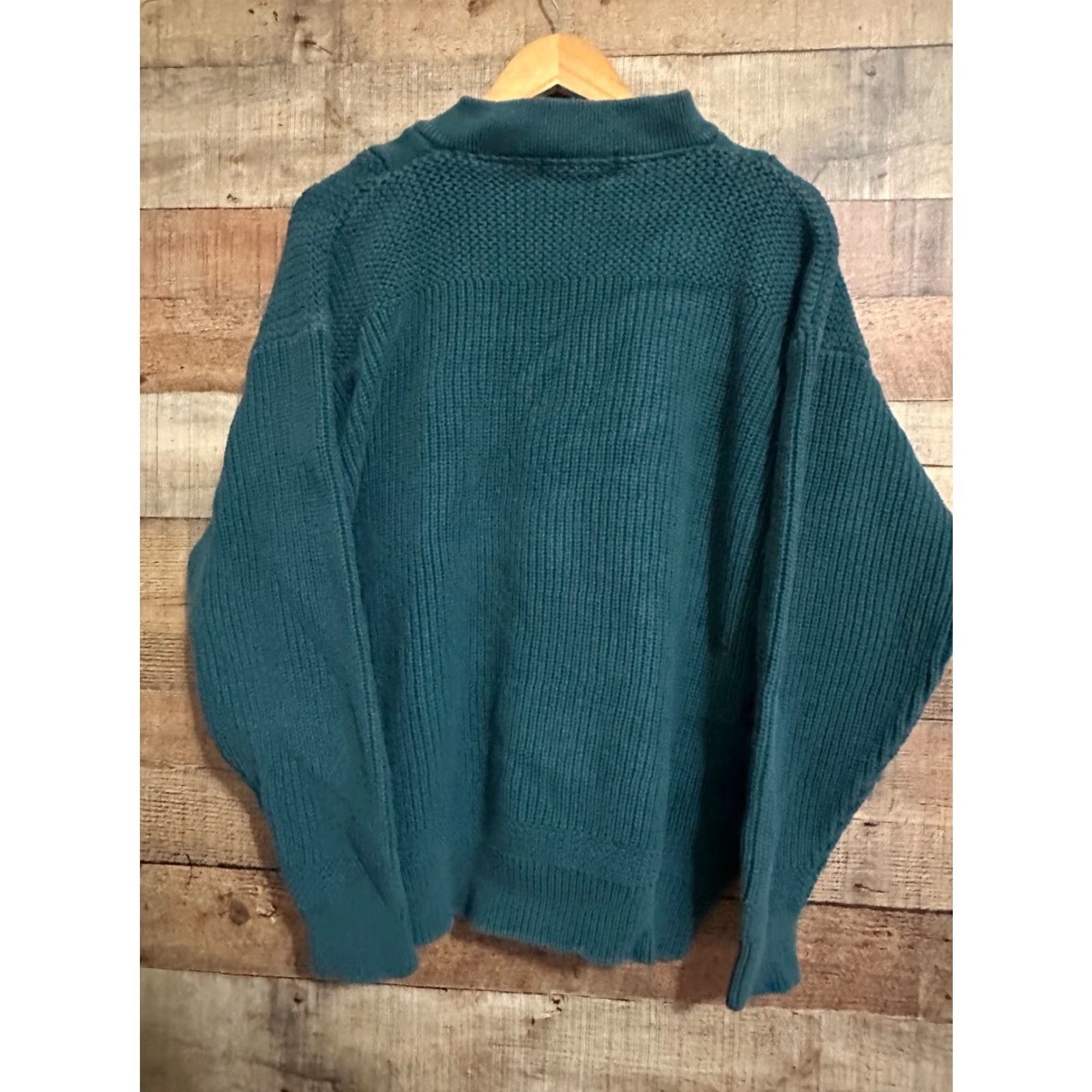 Eddie Bauer VINTAGE Eddie Bauer Sweater Mens XL Green Henley Fishermen Made In USA 90s Size US XL / EU 56 / 4 - 2 Thumbnail