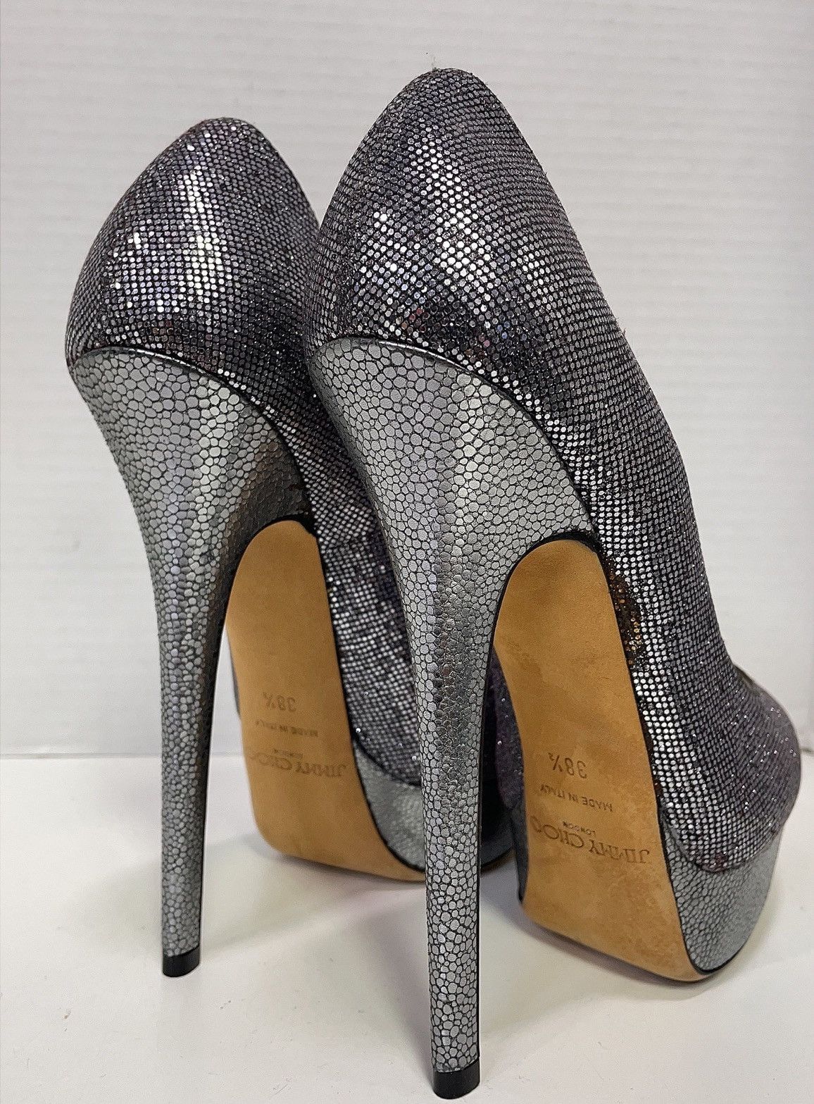 Jimmy Choo Jimmy Choo Metallic Silver Pumps - Sz EU 38.5 Size US 8.5 / IT 38.5 - 7 Thumbnail