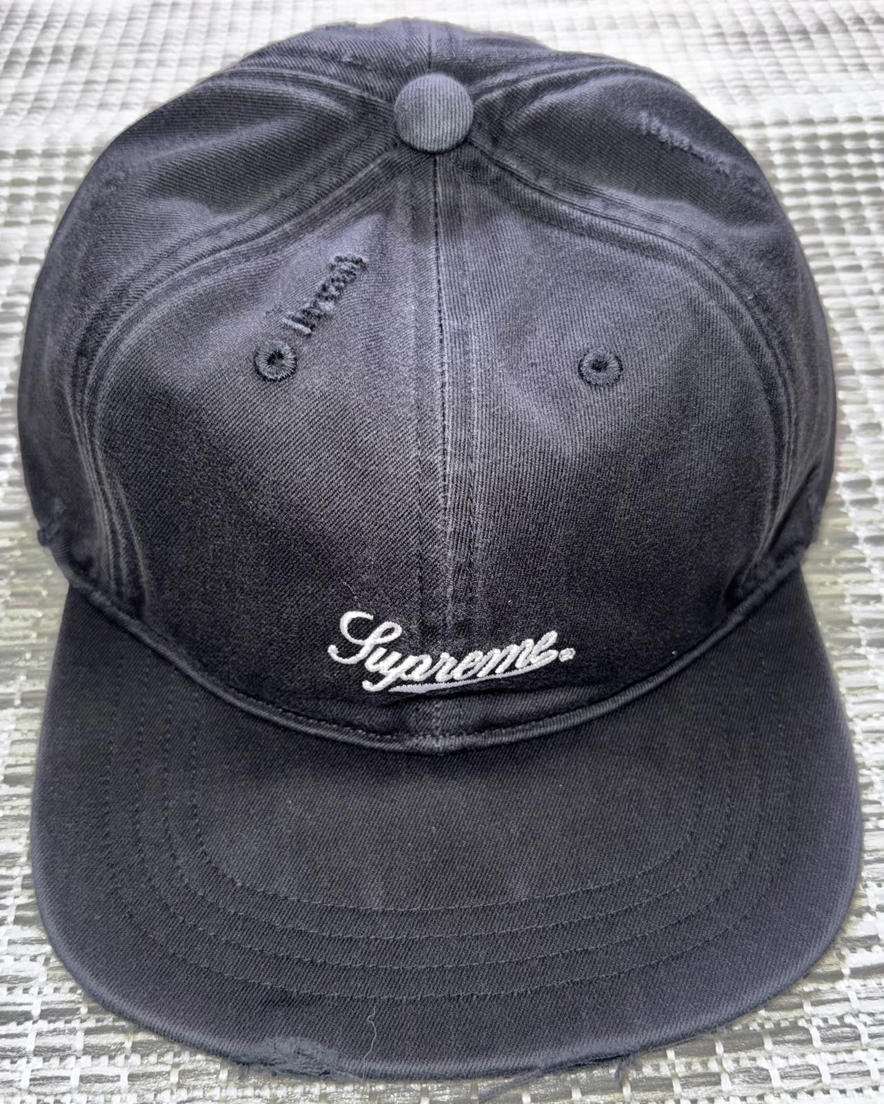 Supreme Supreme Black Distressed 6-Panel Hat Size ONE SIZE - 1 Thumbnail