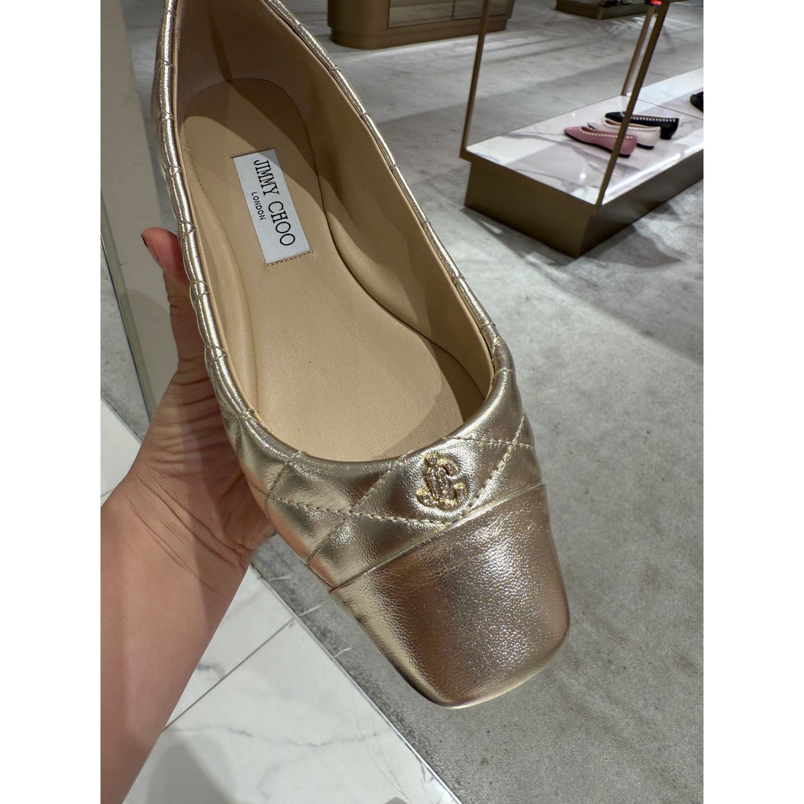 Jimmy Choo Jimmy choo champagne gold quilted flats Size US 6 / IT 36 - 1 Thumbnail