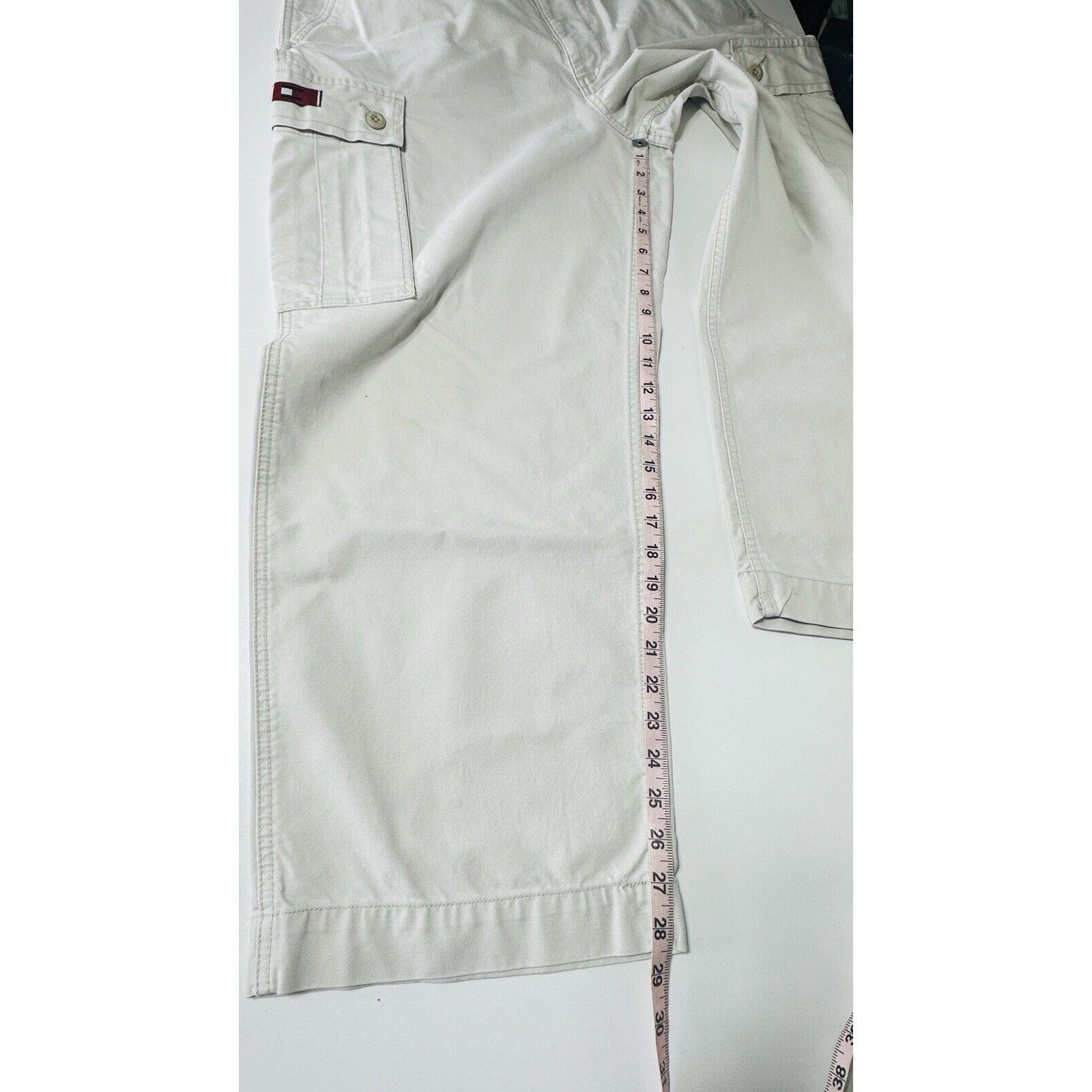 Tommy Hilfiger Vintage Wide Leg Tommy Jeans Mens Cargo Khaki Pants 38 90s Size US 38 / EU 54 - 15 Thumbnail