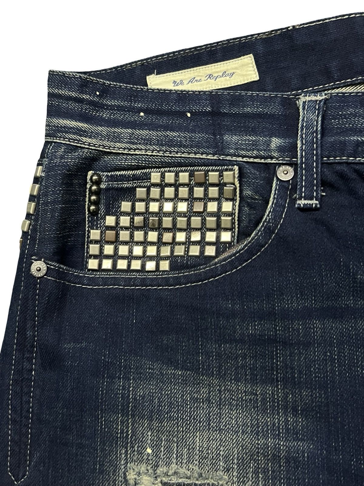 Replay Vintage Archive Replay AMEDEO “Studded”Y2K Italian Denim W35 Size US 35 - 8 Thumbnail