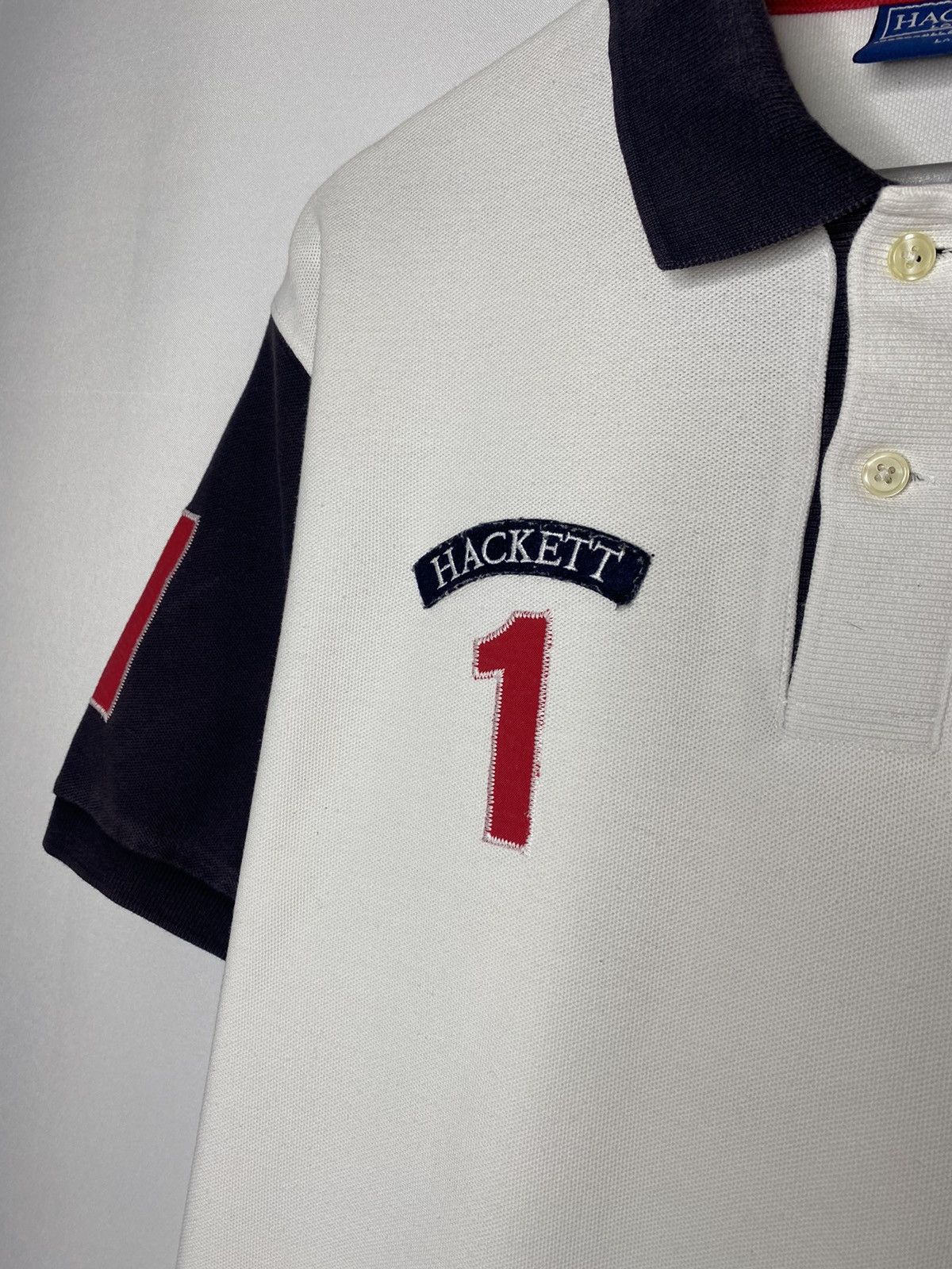Hackett × Vintage Vintage Hackett London #1 Polo Shirt Short Sleeve Big Logo Size US L / EU 52-54 / 3 - 6 Thumbnail