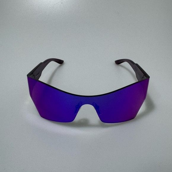 Balenciaga Balenciaga Mirrored Shield Sunglasses Blue Multi Size ONE SIZE - 1 Thumbnail