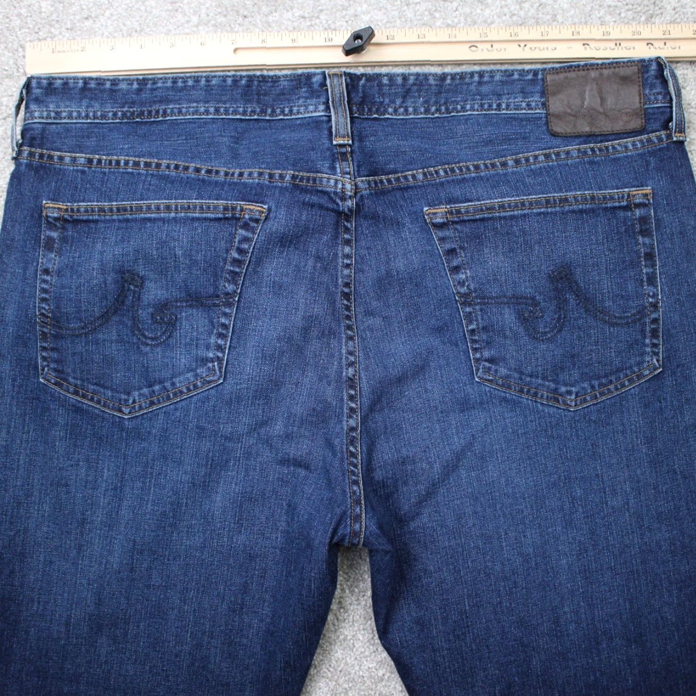 Denime AG Adriano Goldschmied Jeans Mens 41x29 Blue 5-Pocket Denim Straight Classic Vintage: No Size US 42 / EU 58 - 6 Thumbnail
