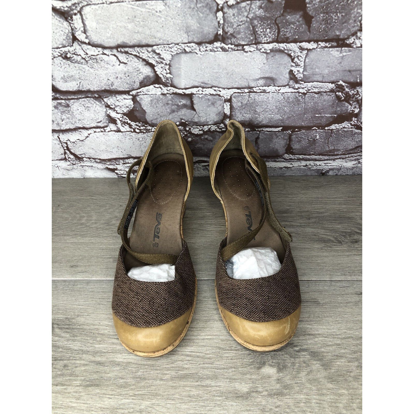 Teva Teva Riviera Grey Brown Mary Jane Cork Wedge Shoes Women 7.5 Size US 7.5 / IT 37.5 - 2 Thumbnail